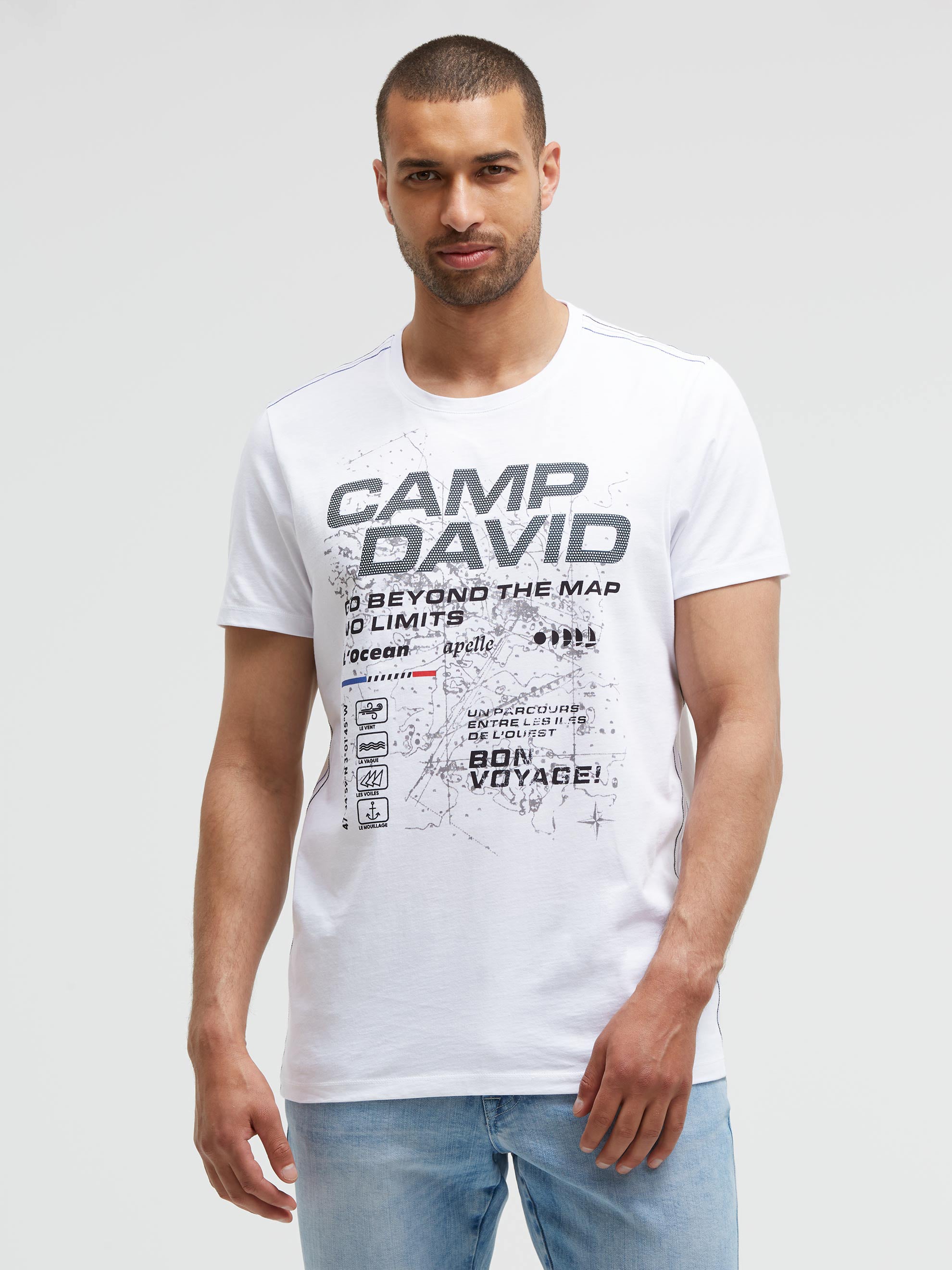 T-Shirt Rundhals mit Logo Artwork opticwhite