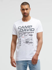 T-Shirt Rundhals mit Logo Artwork opticwhite