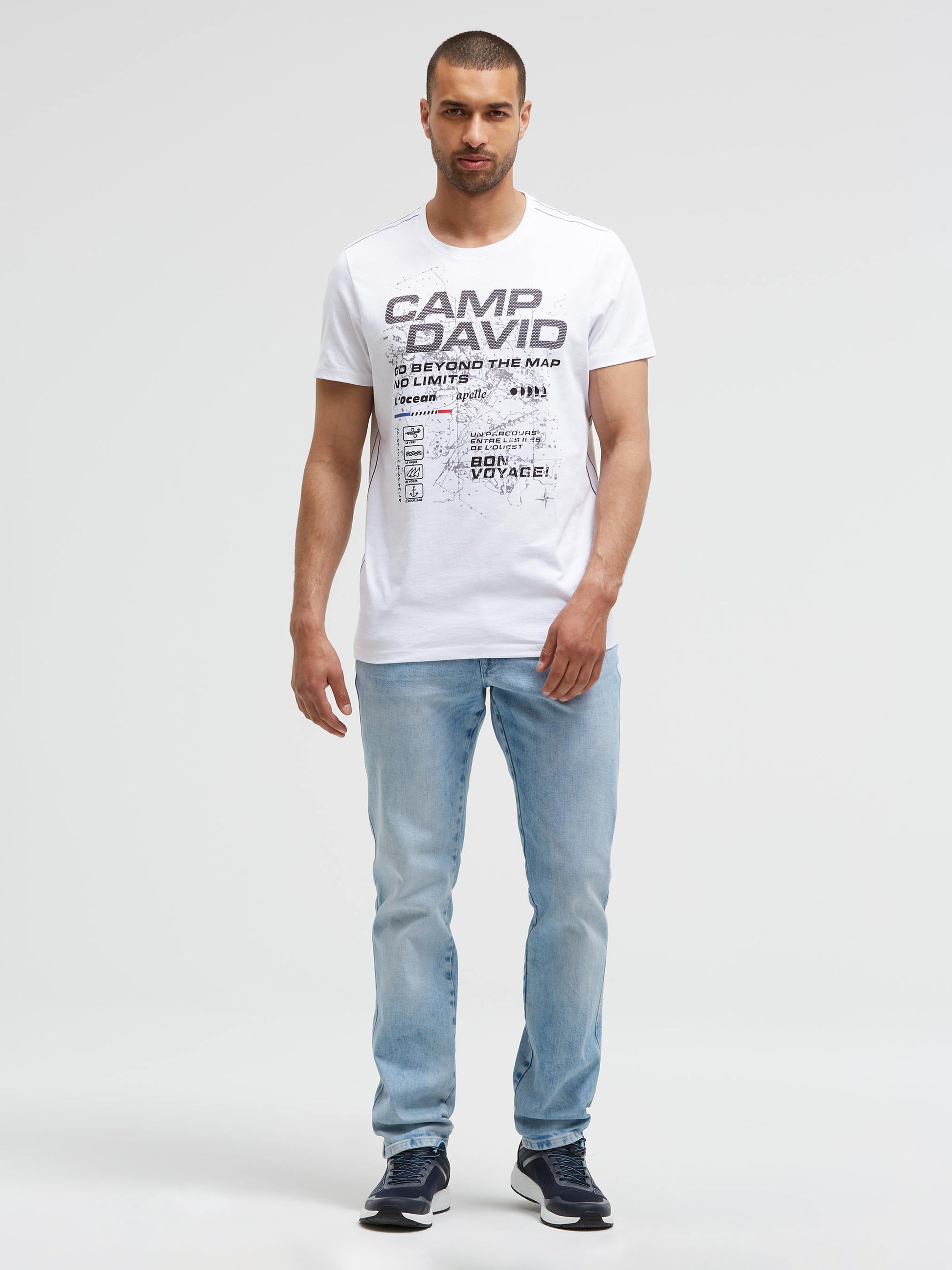 T-Shirt Rundhals mit Logo Artwork opticwhite - 3