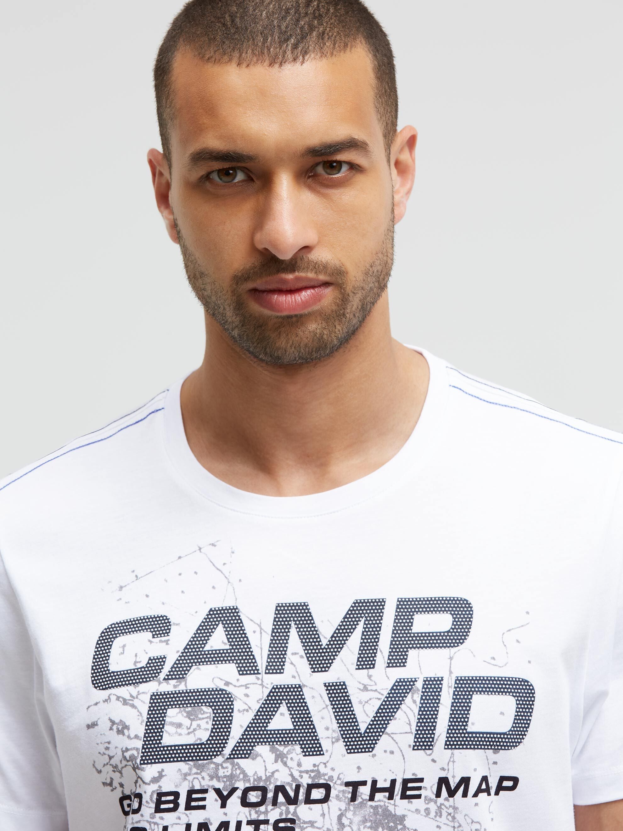T-Shirt Rundhals mit Logo Artwork opticwhite