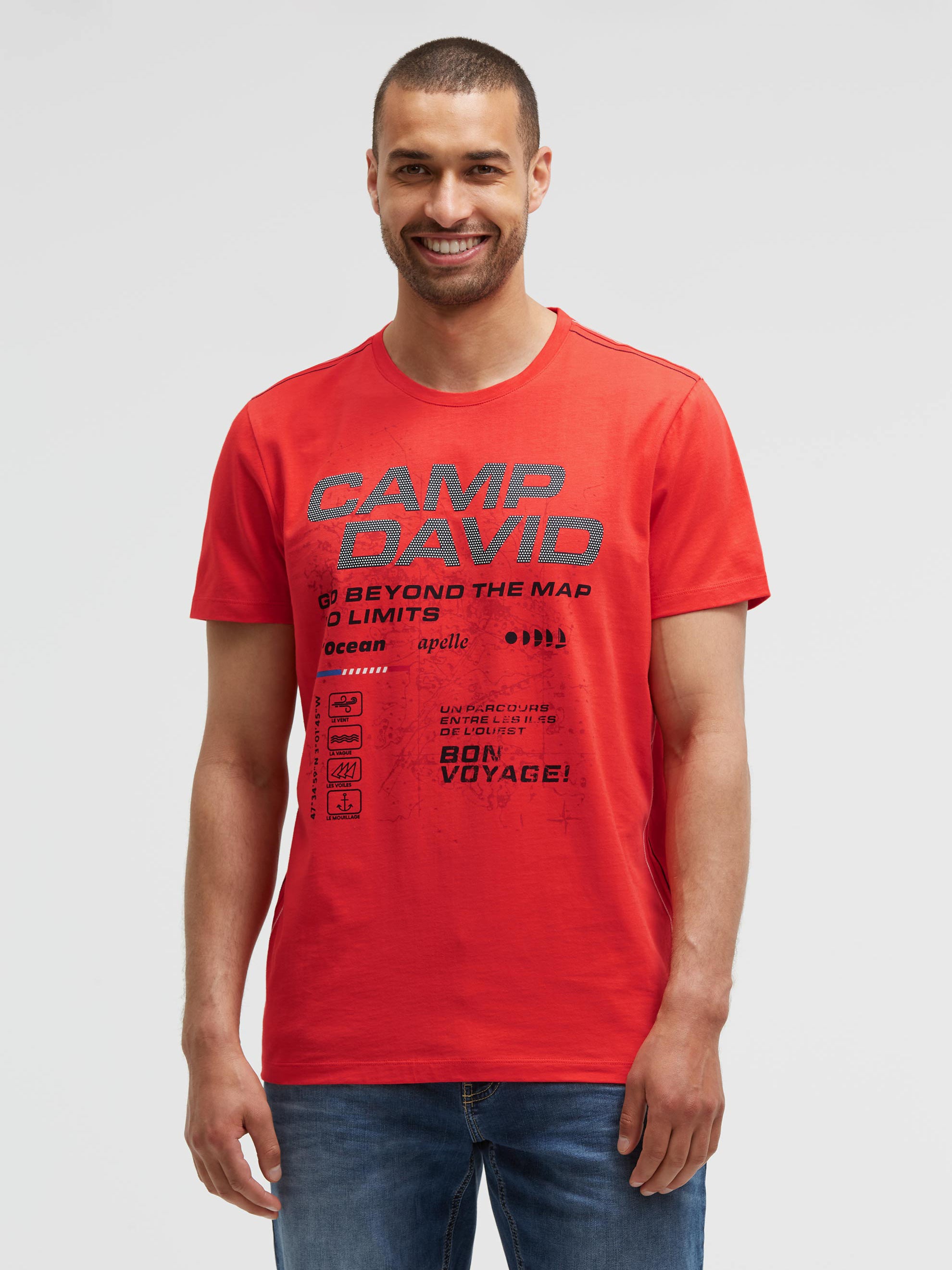 T-Shirt Rundhals mit Logo Artwork blaze coral