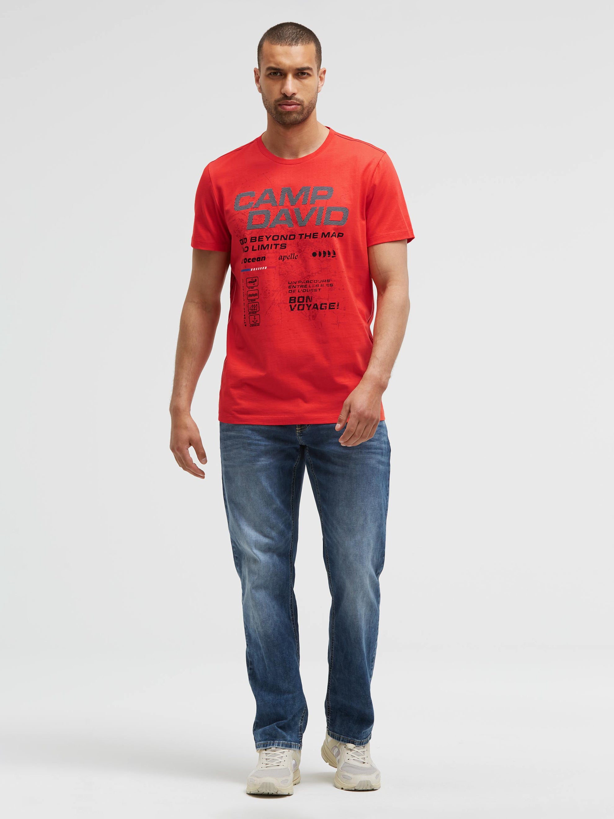 T-Shirt Rundhals mit Logo Artwork blaze coral