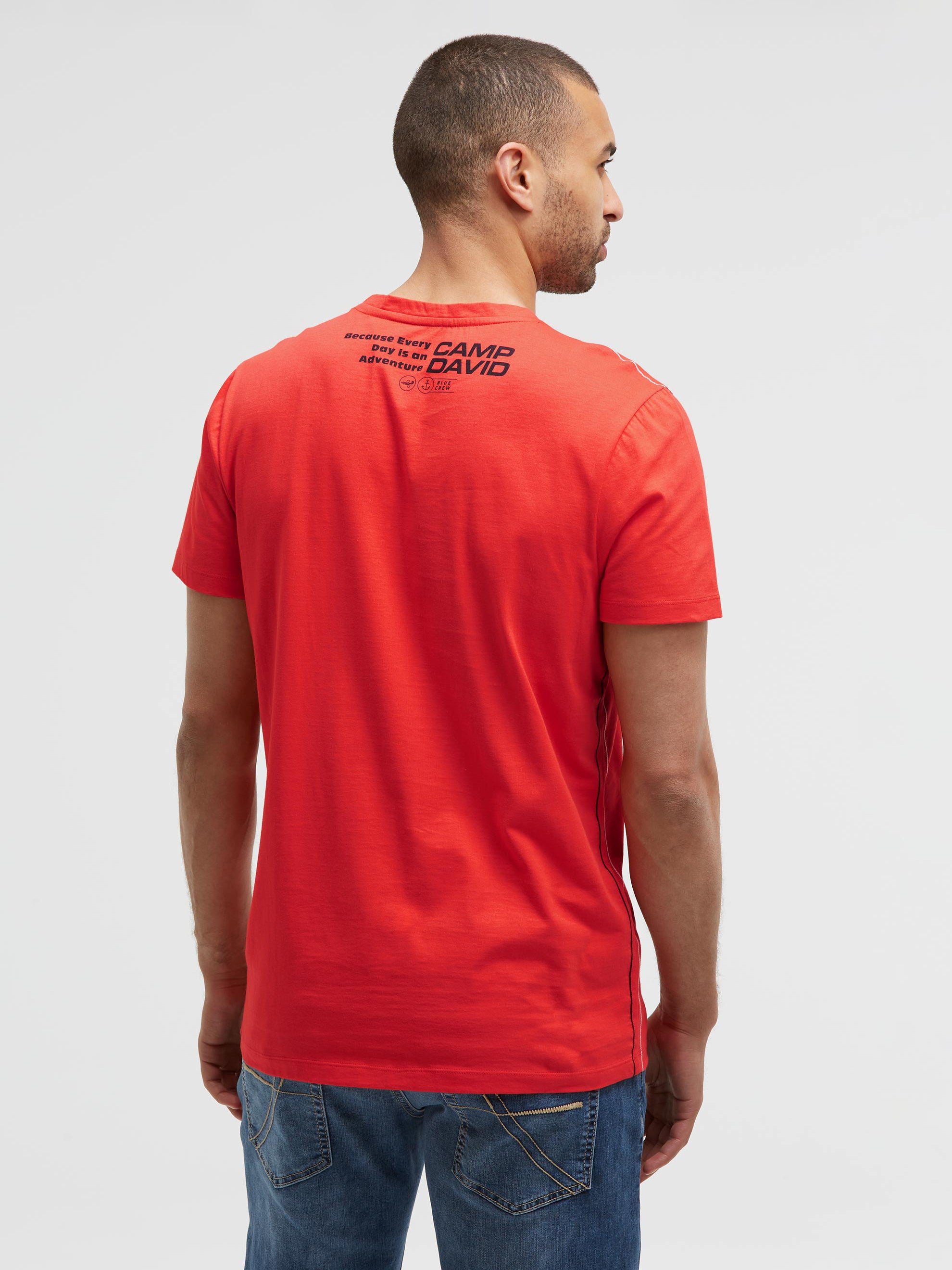 T-Shirt Rundhals mit Logo Artwork blaze coral