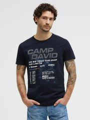 T-Shirt Rundhals mit Logo Artwork blue navy