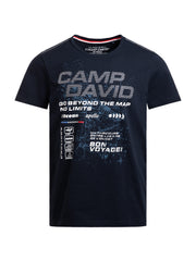 T-Shirt Rundhals mit Logo Artwork blue navy