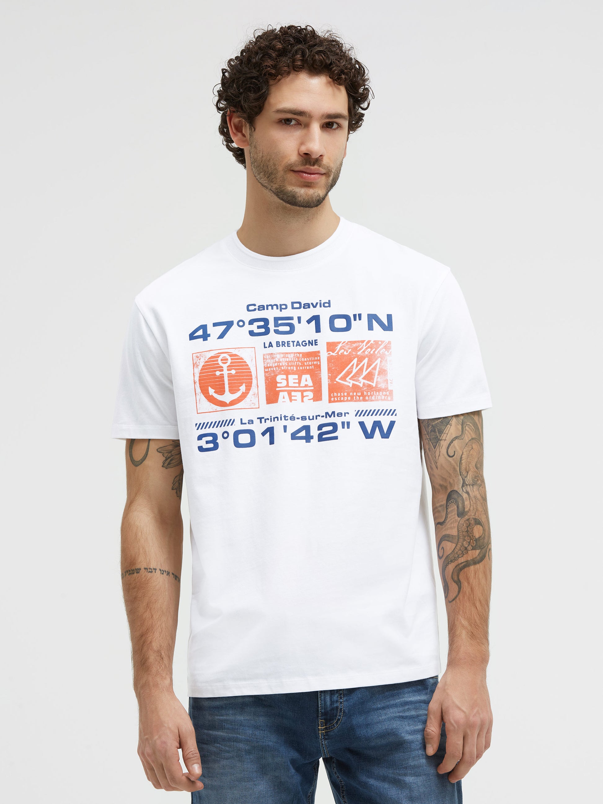 T-Shirt Relaxed Fit mit Rubber Design opticwhite - 2