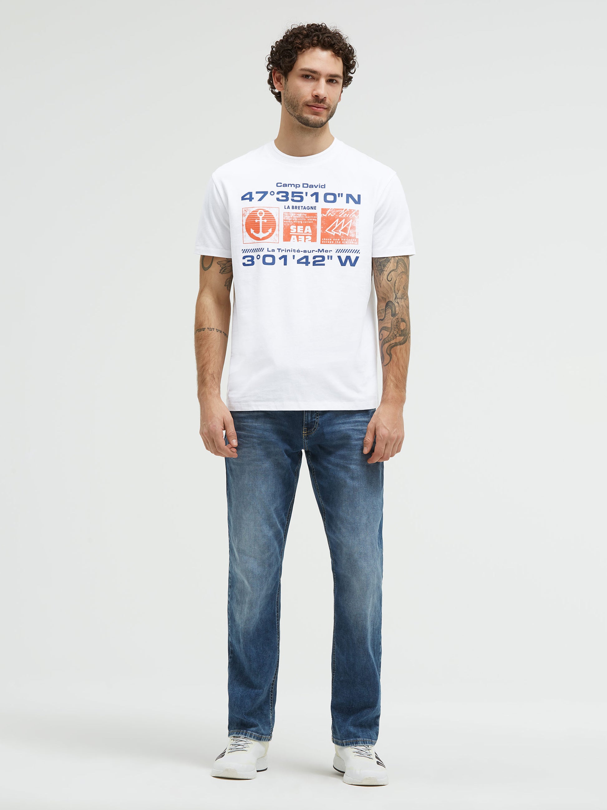 T-Shirt Relaxed Fit mit Rubber Design opticwhite - 3