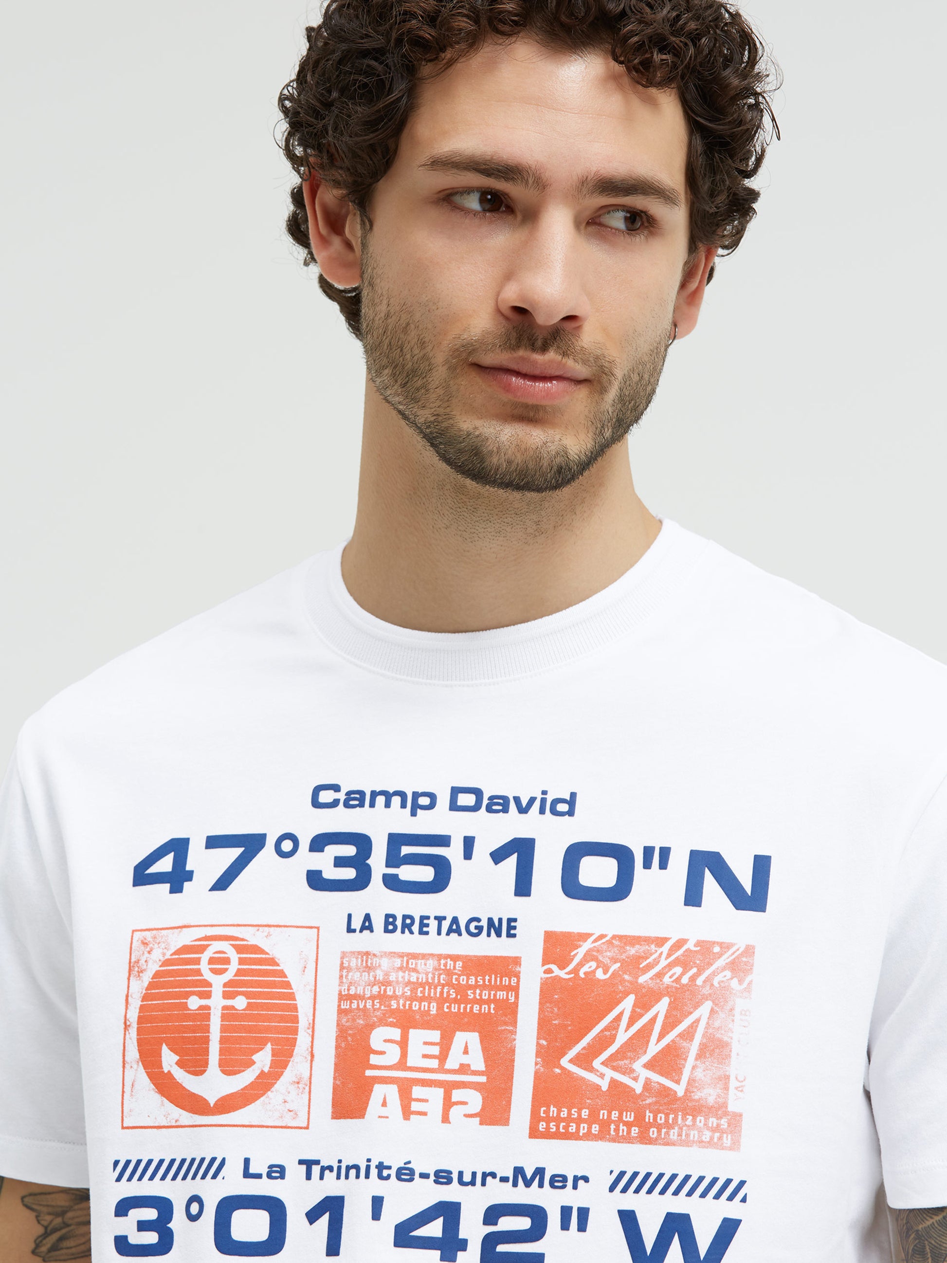 T-Shirt Relaxed Fit mit Rubber Design opticwhite - 4