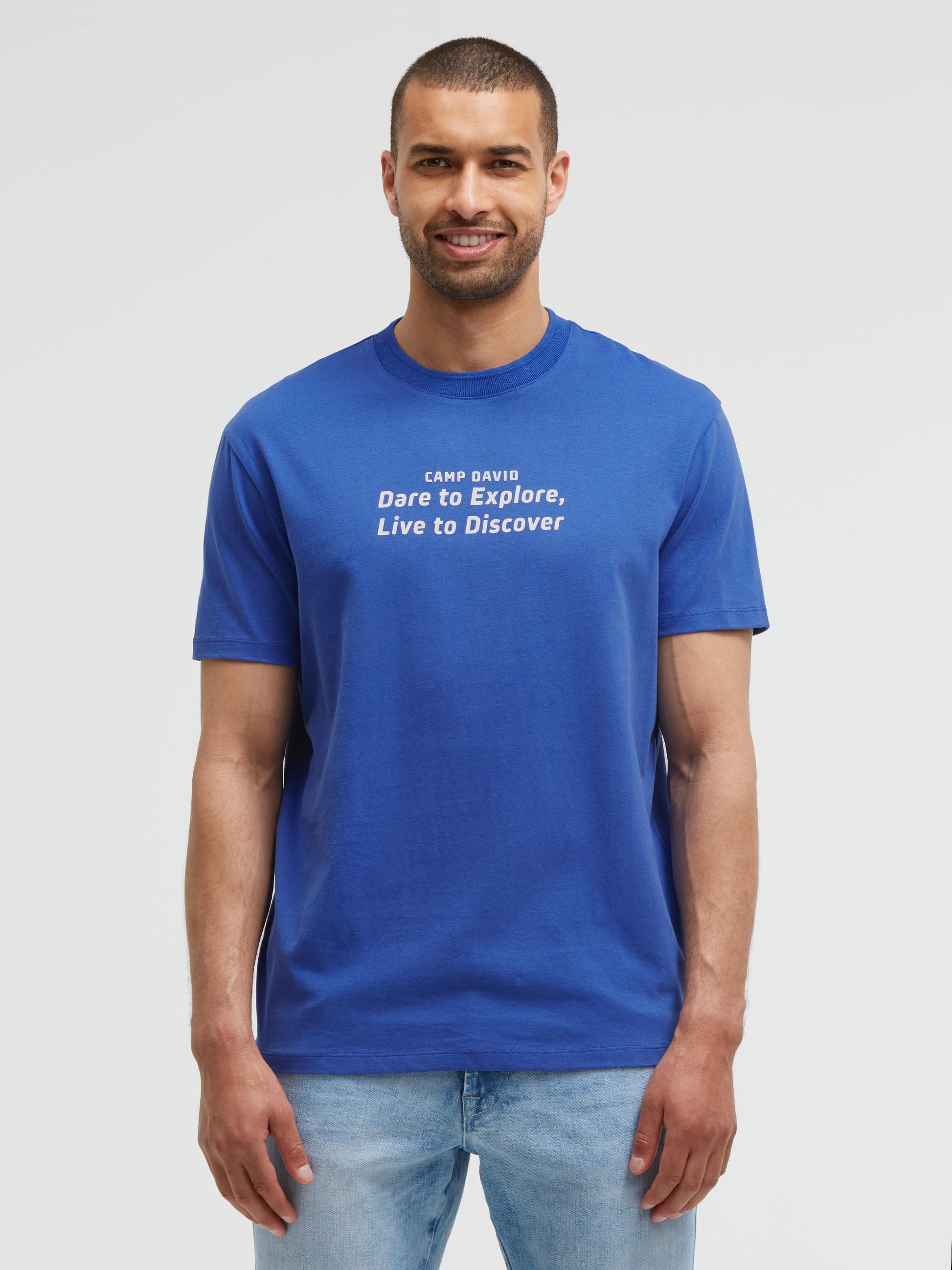 T-Shirt Relaxed Fit mit Rückenprint signal blue - 3