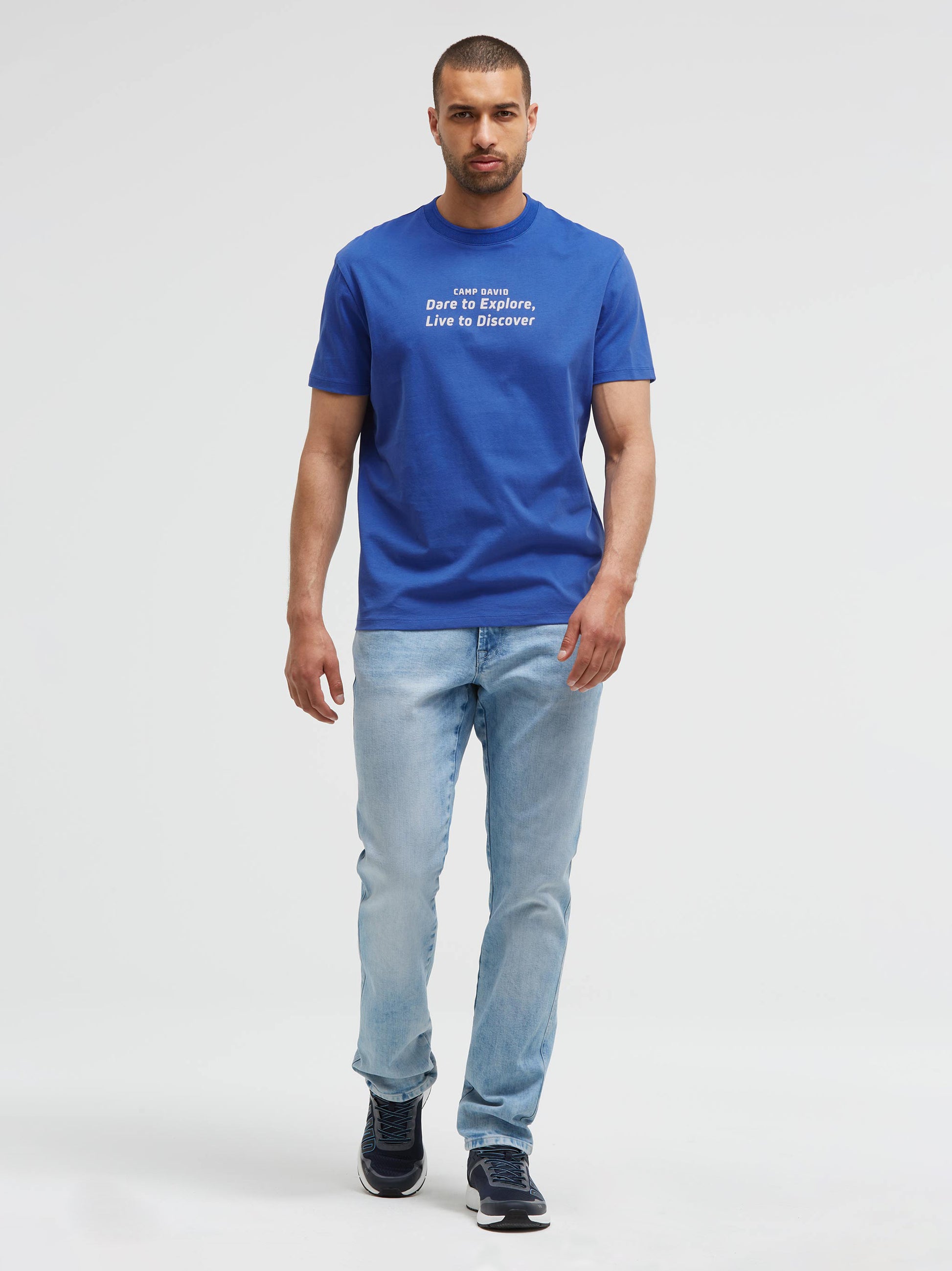 T-Shirt Relaxed Fit mit Rückenprint signal blue - 4