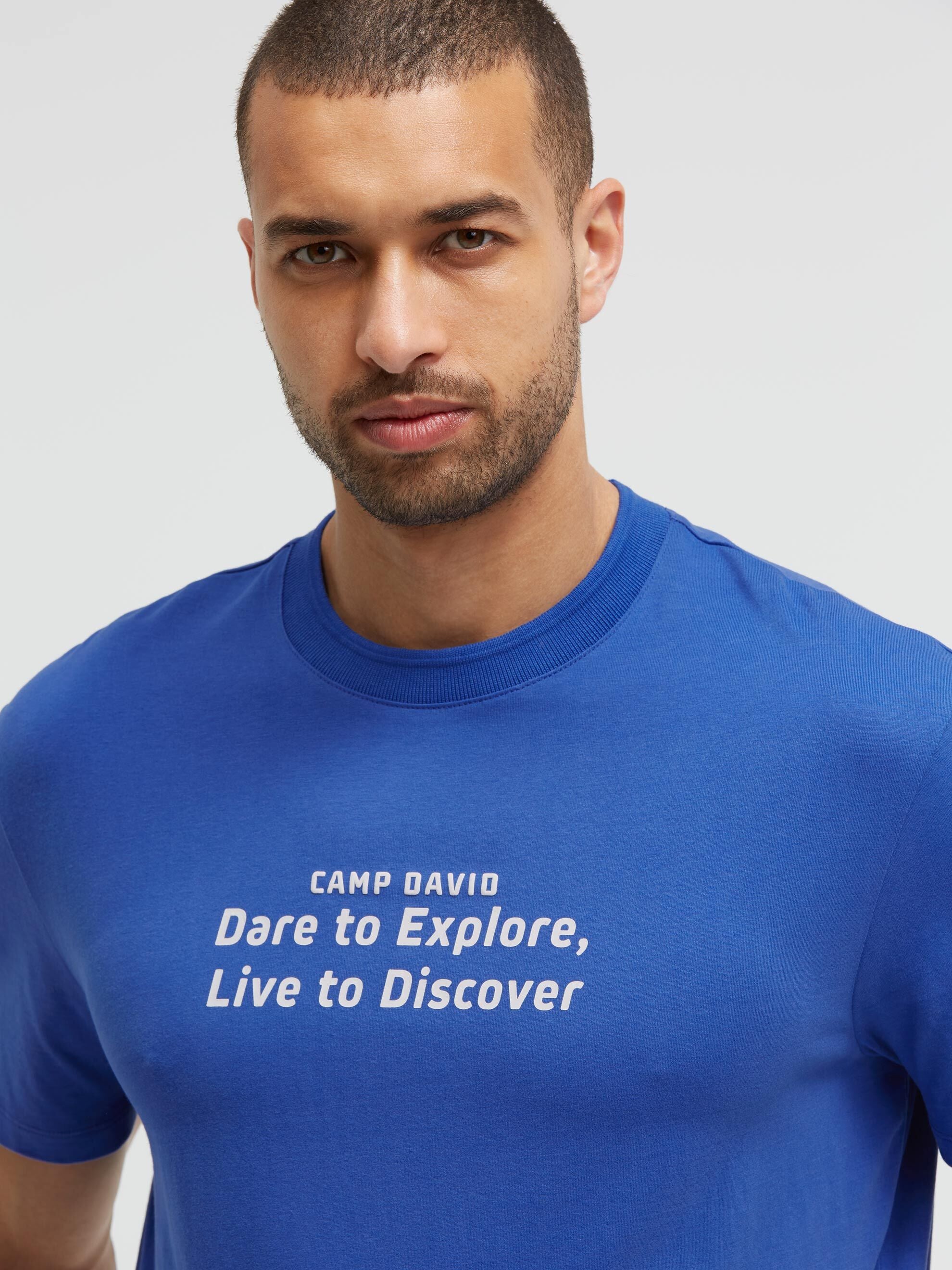 T-Shirt Relaxed Fit mit Rückenprint signal blue
