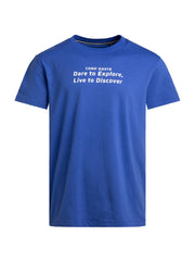 T-Shirt Relaxed Fit mit Rückenprint signal blue