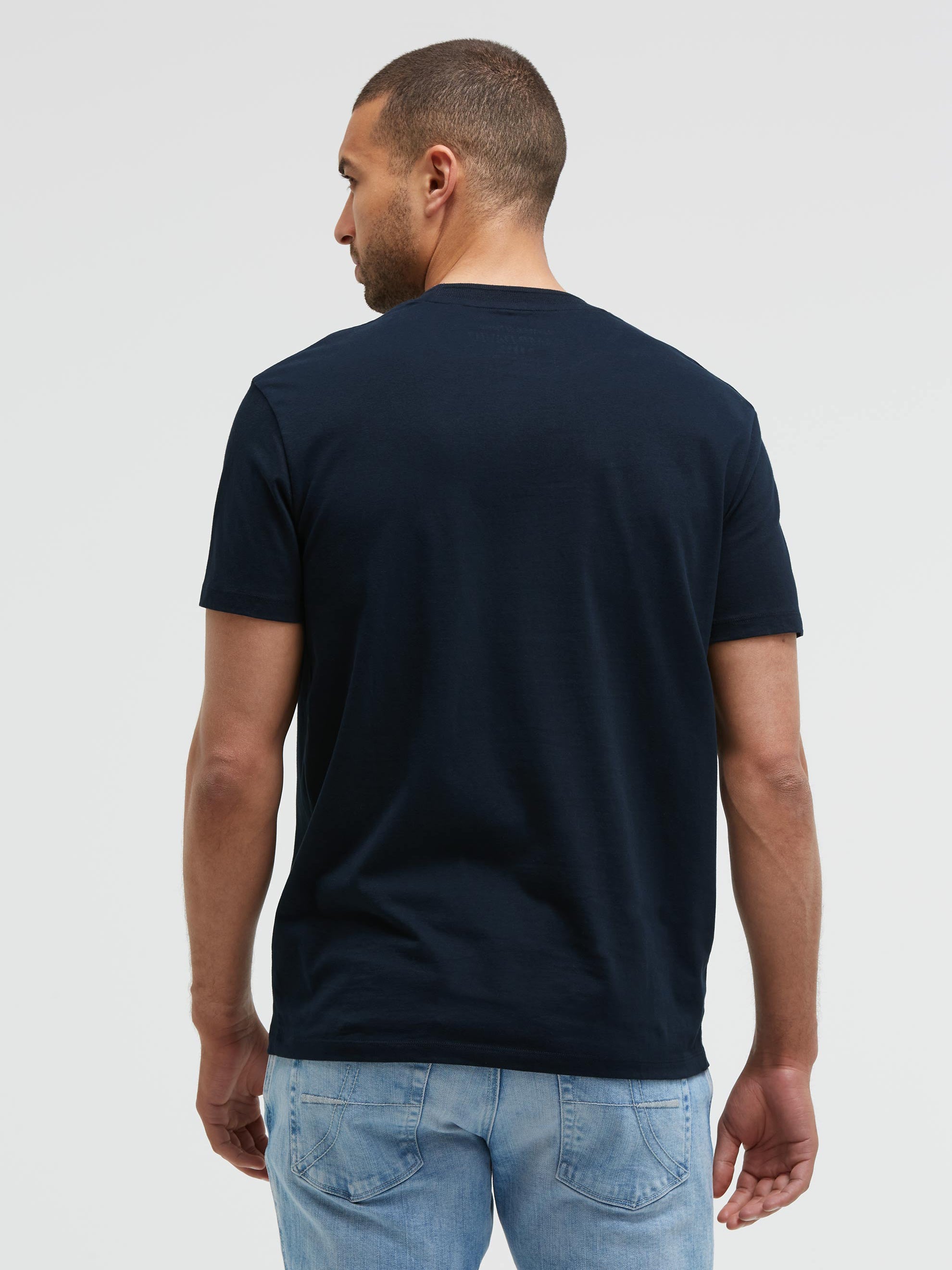 T-Shirt Relaxed Fit mit Logo-Stickereien blue navy