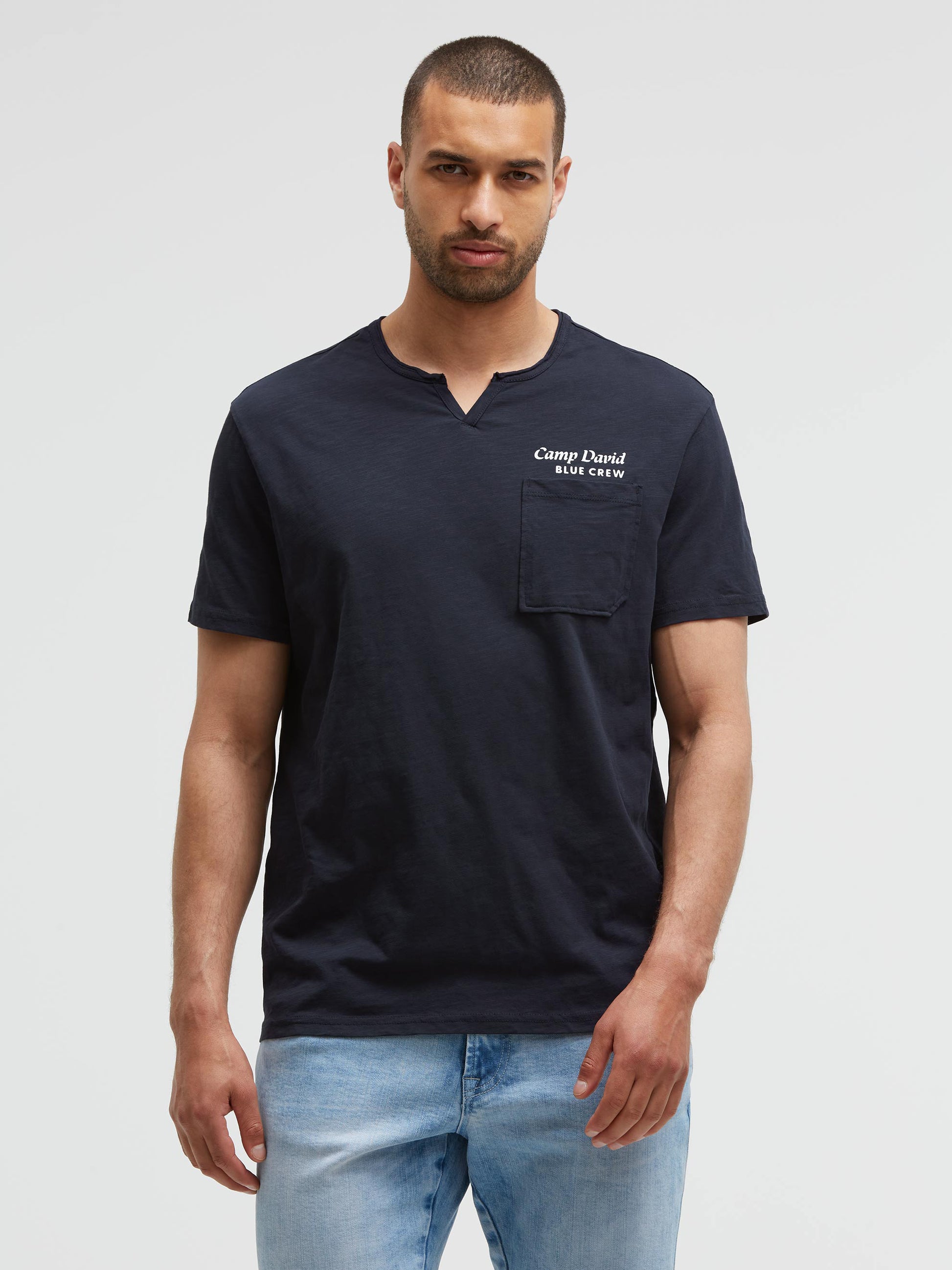 T-Shirt mit Backprint blue navy - 3
