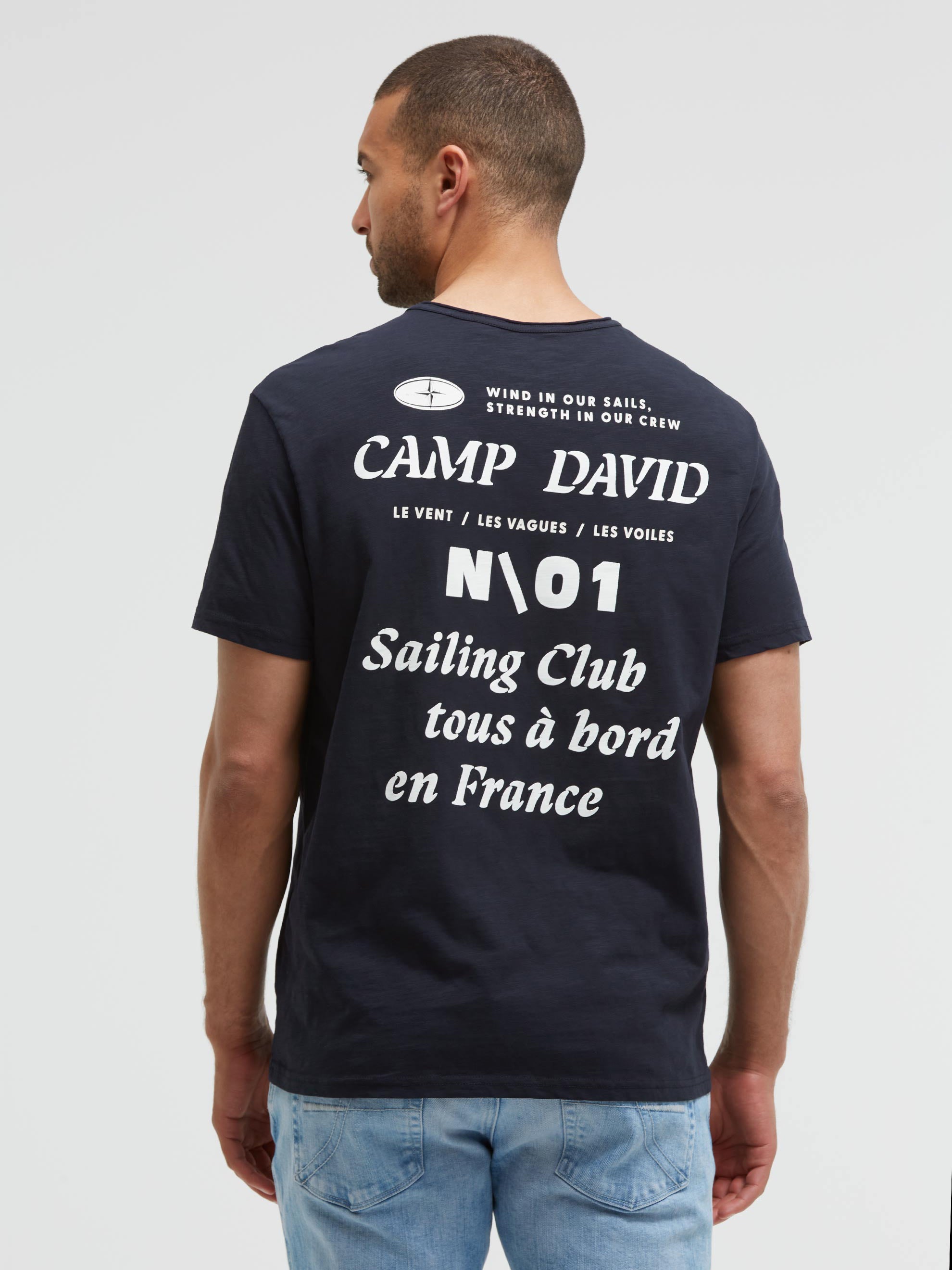 T-Shirt mit Backprint blue navy