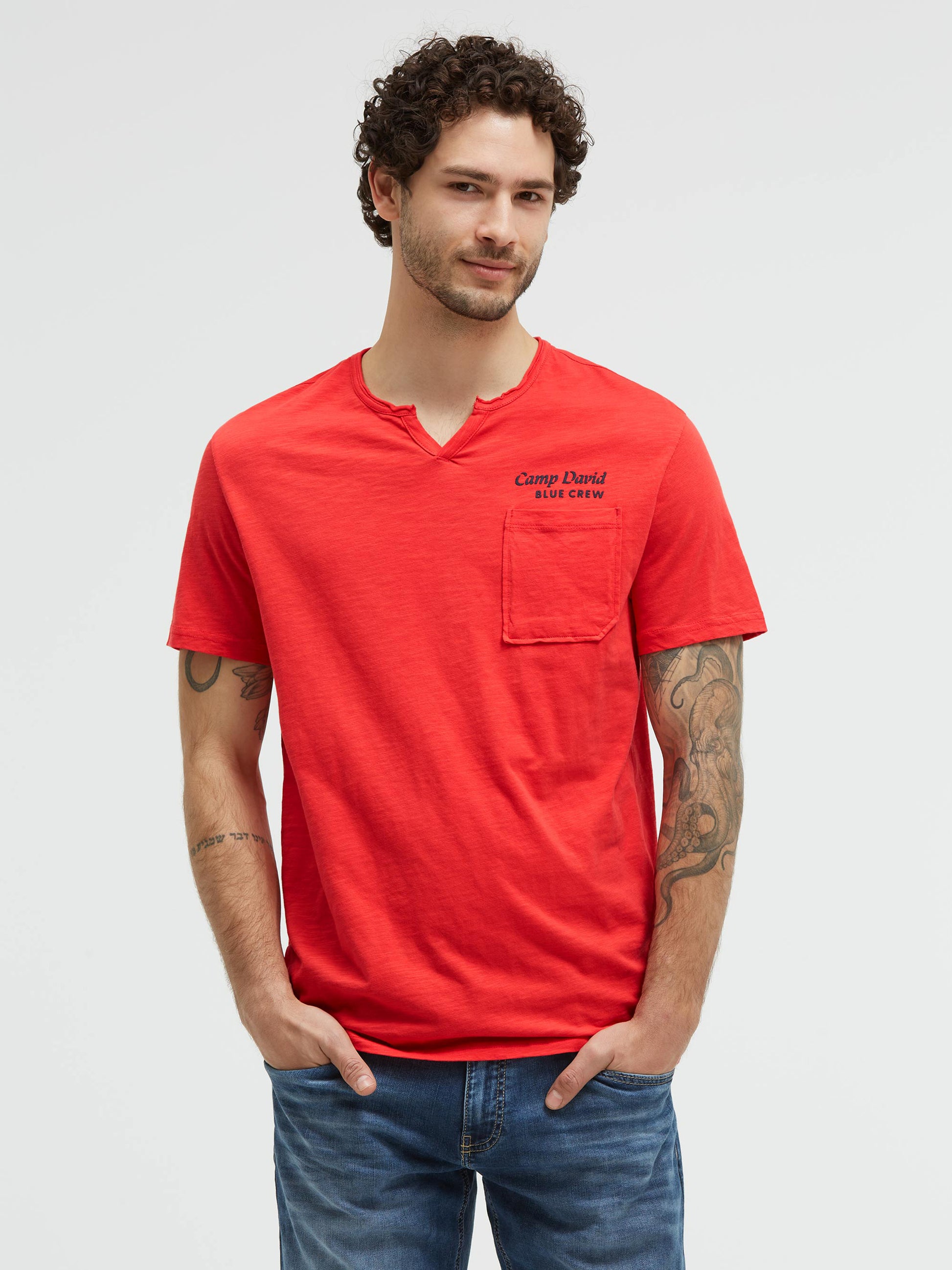 T-Shirt mit Backprint blaze coral - 3