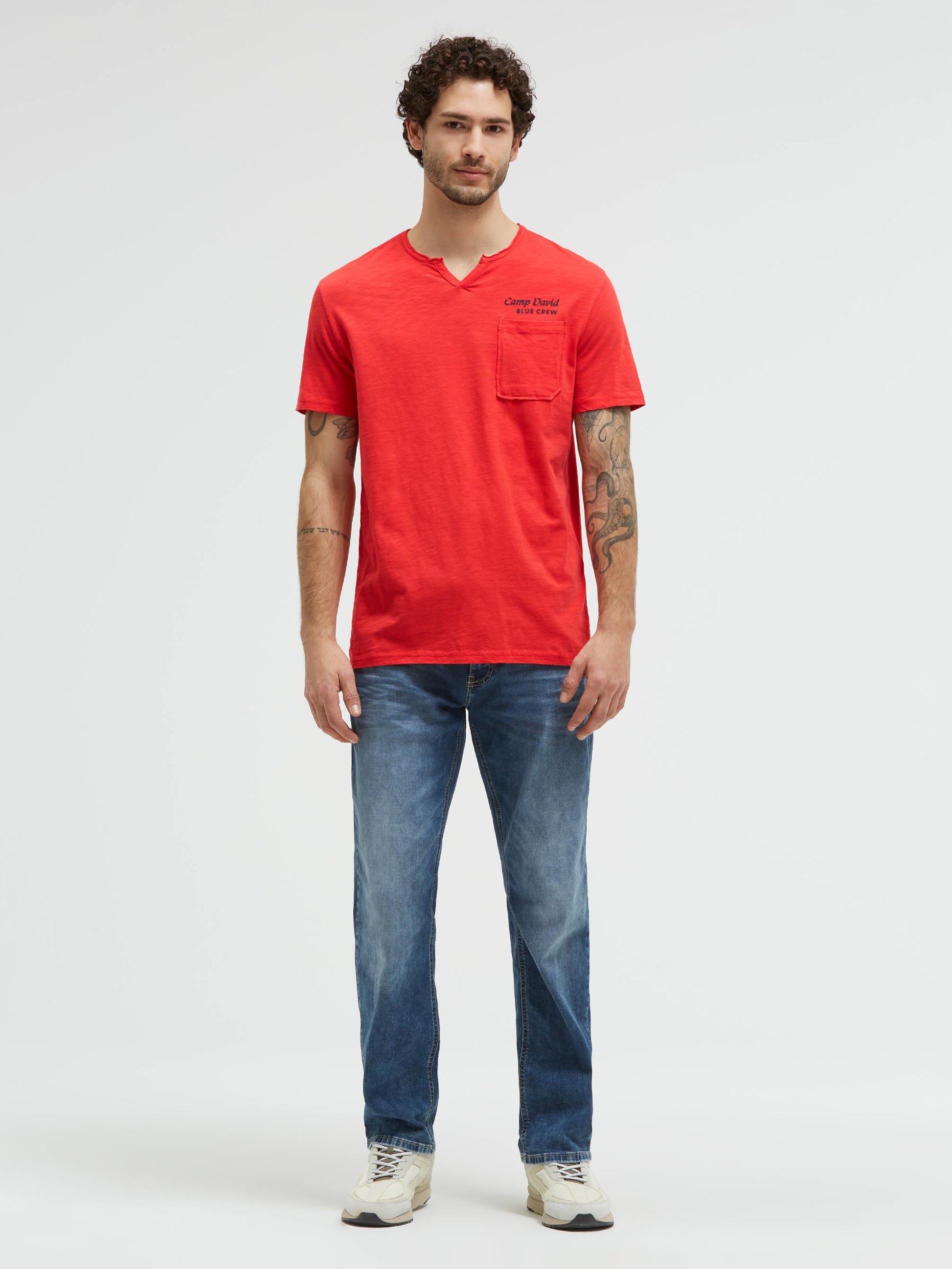 T-Shirt mit Backprint blaze coral - 4
