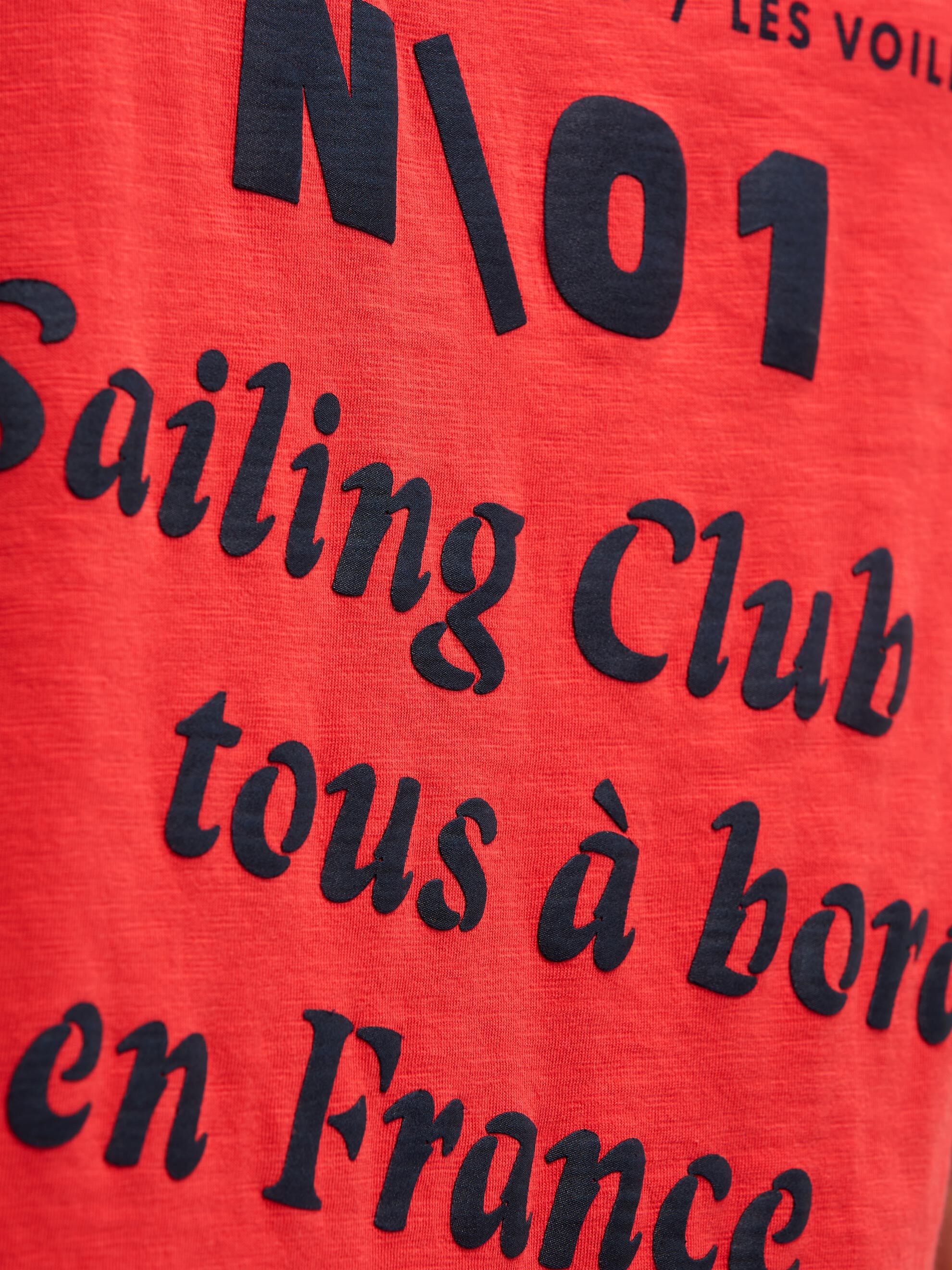 T-Shirt mit Backprint blaze coral