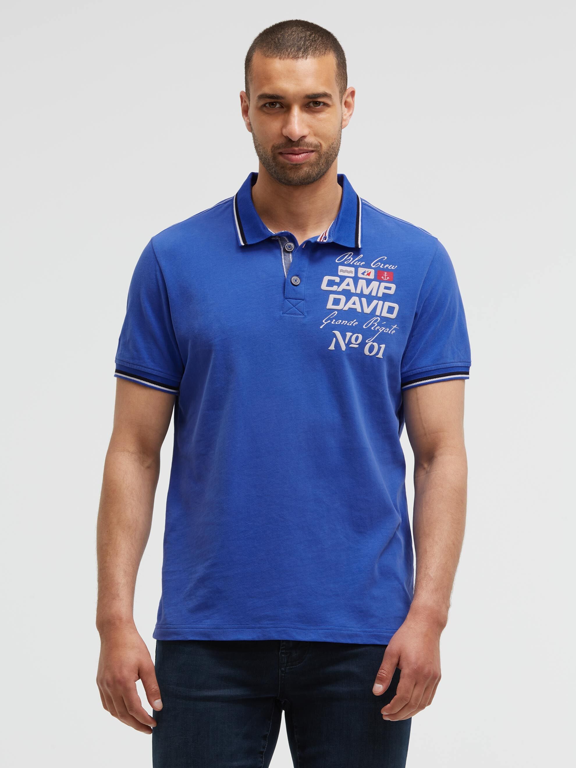 Polo mit Artworks und Special Details signal blue