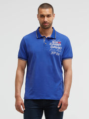 Polo mit Artworks und Special Details signal blue