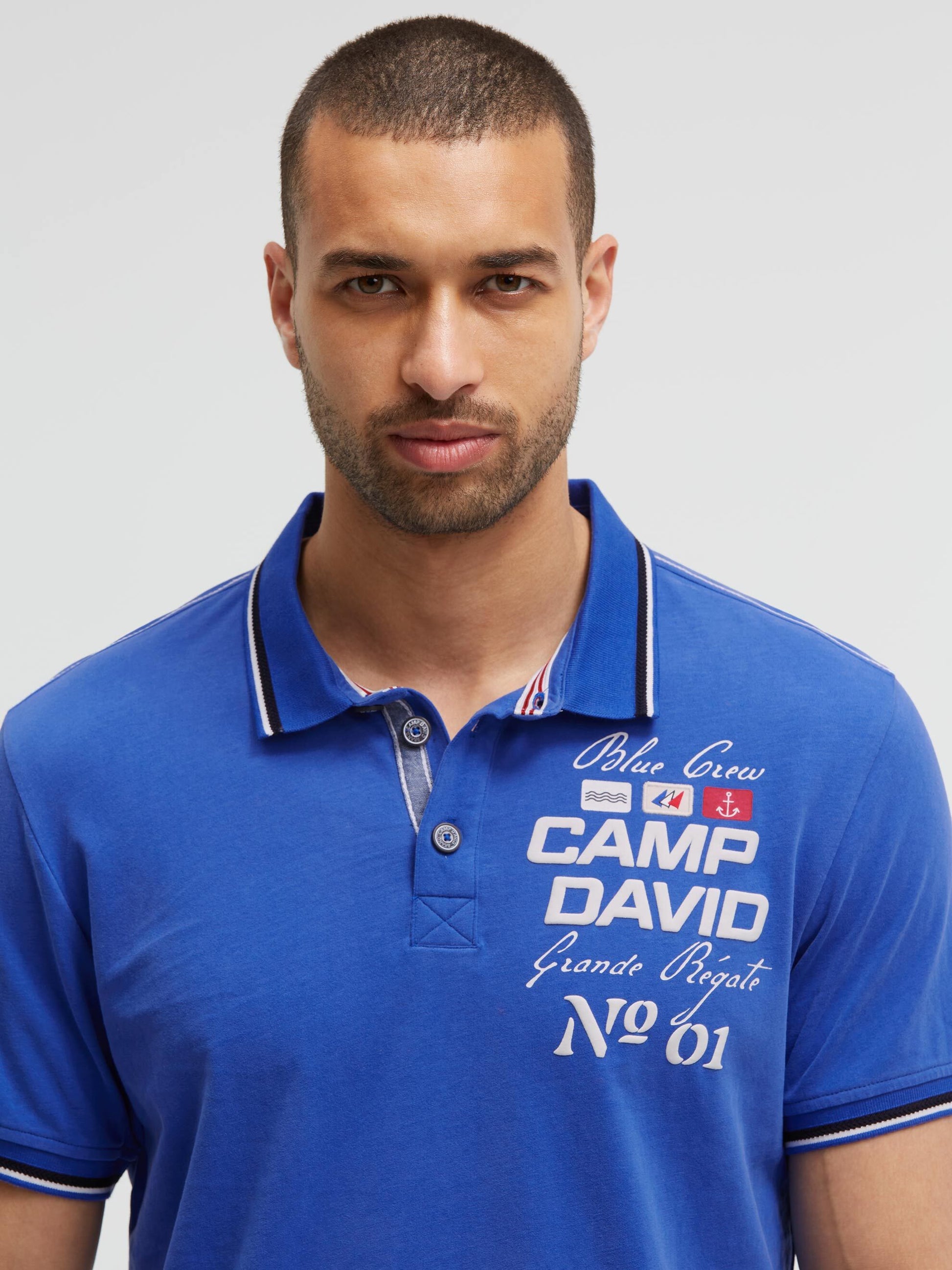 Polo mit Artworks und Special Details signal blue - 4