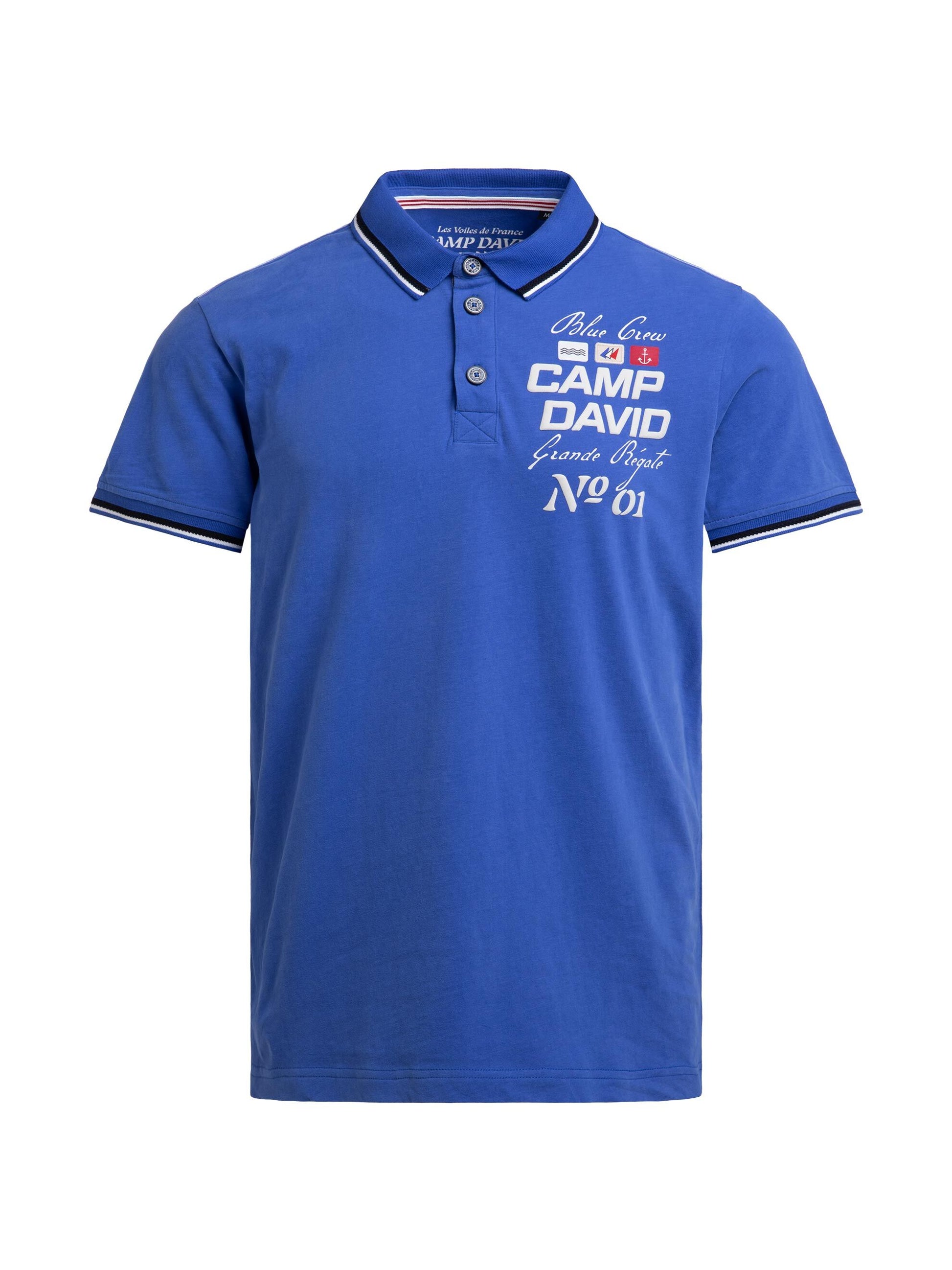 Polo mit Artworks und Special Details signal blue - 1