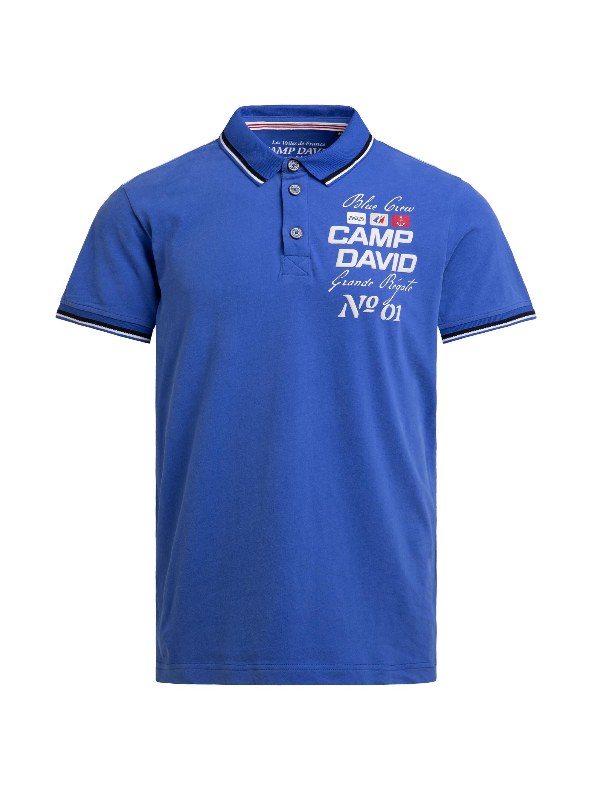 Polo mit Artworks und Special Details signal blue