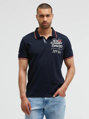 Polo mit Artworks und Special Details blue navy
