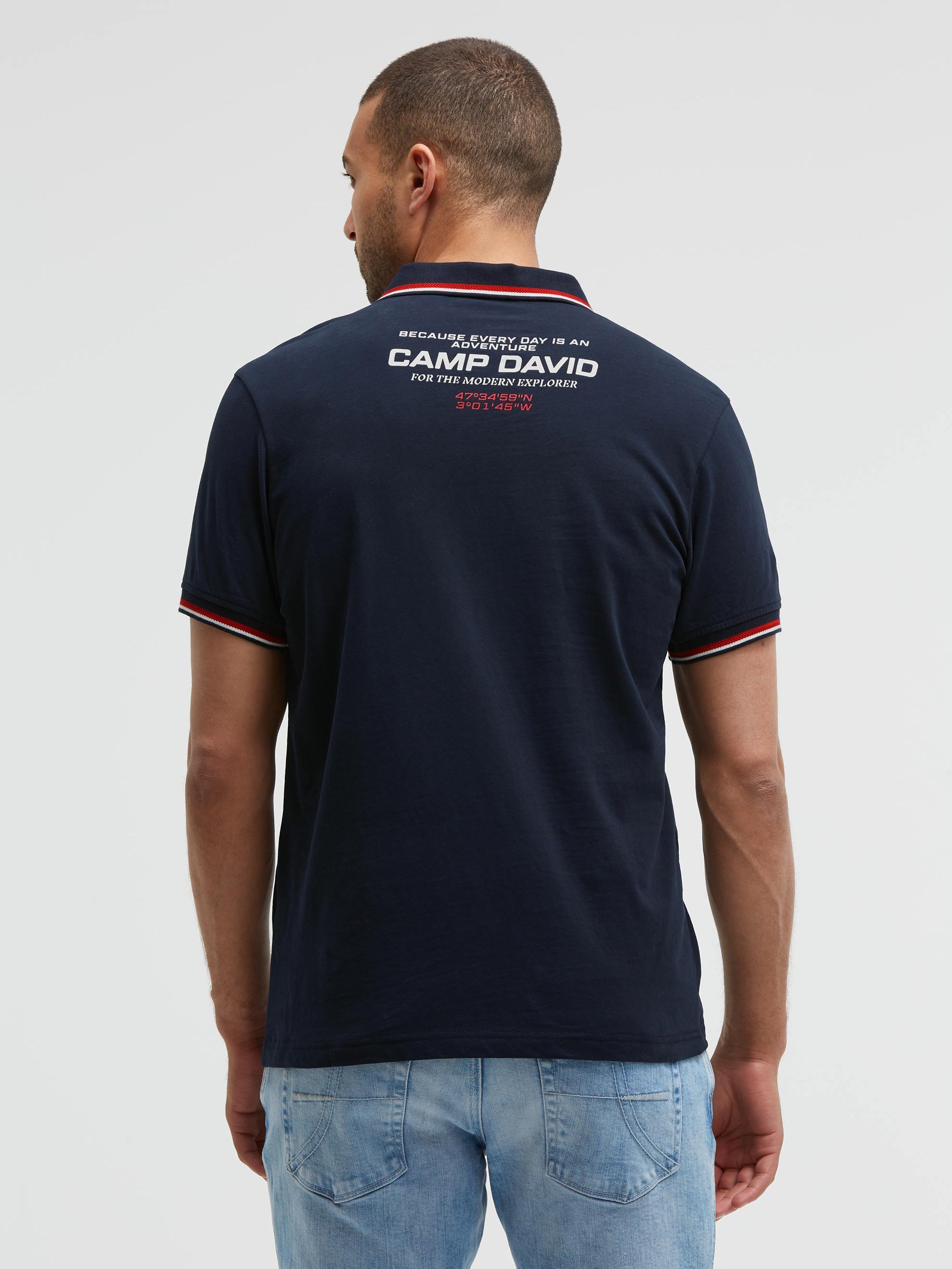 Polo mit Artworks und Special Details blue navy