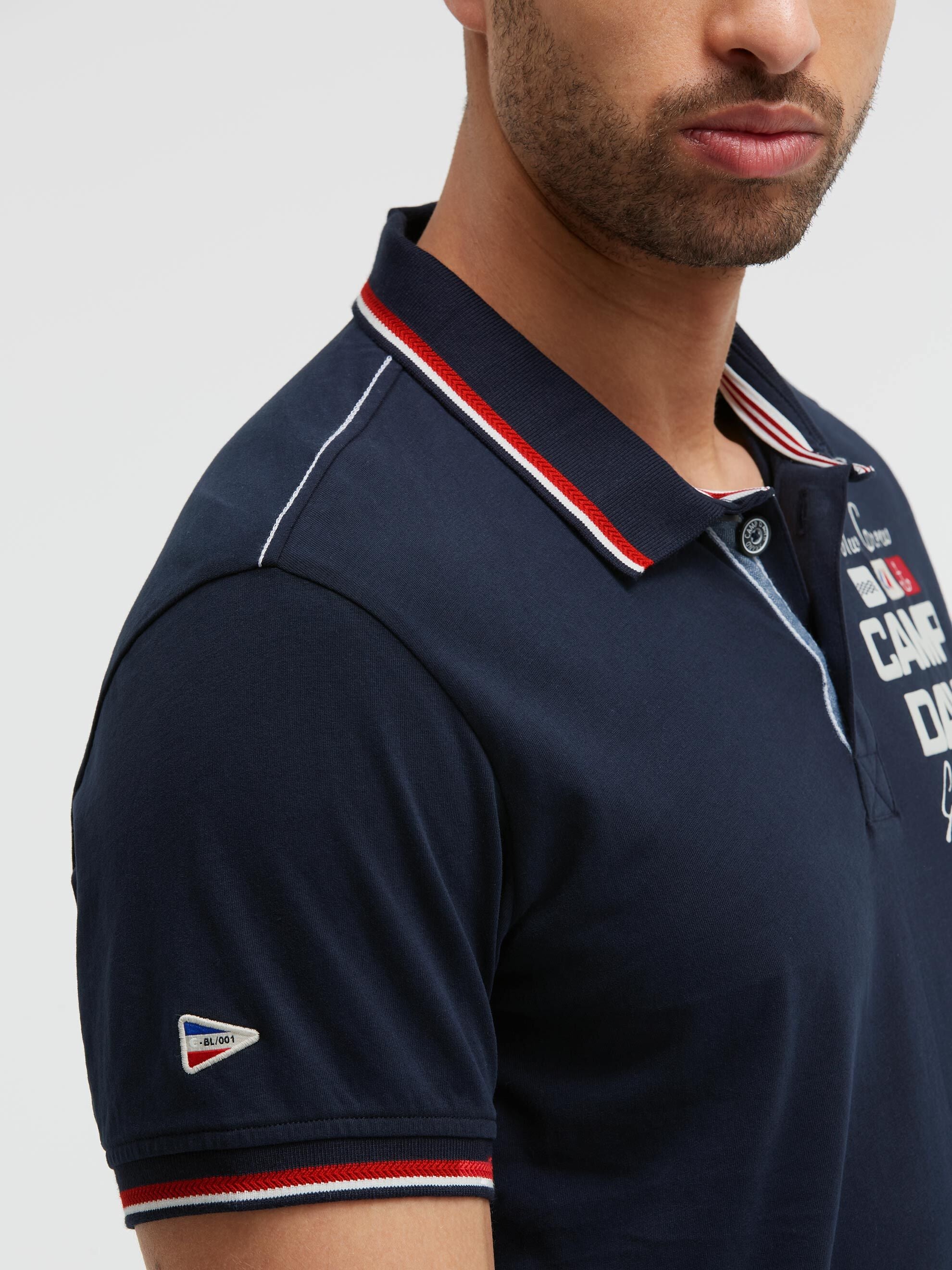 Polo mit Artworks und Special Details blue navy