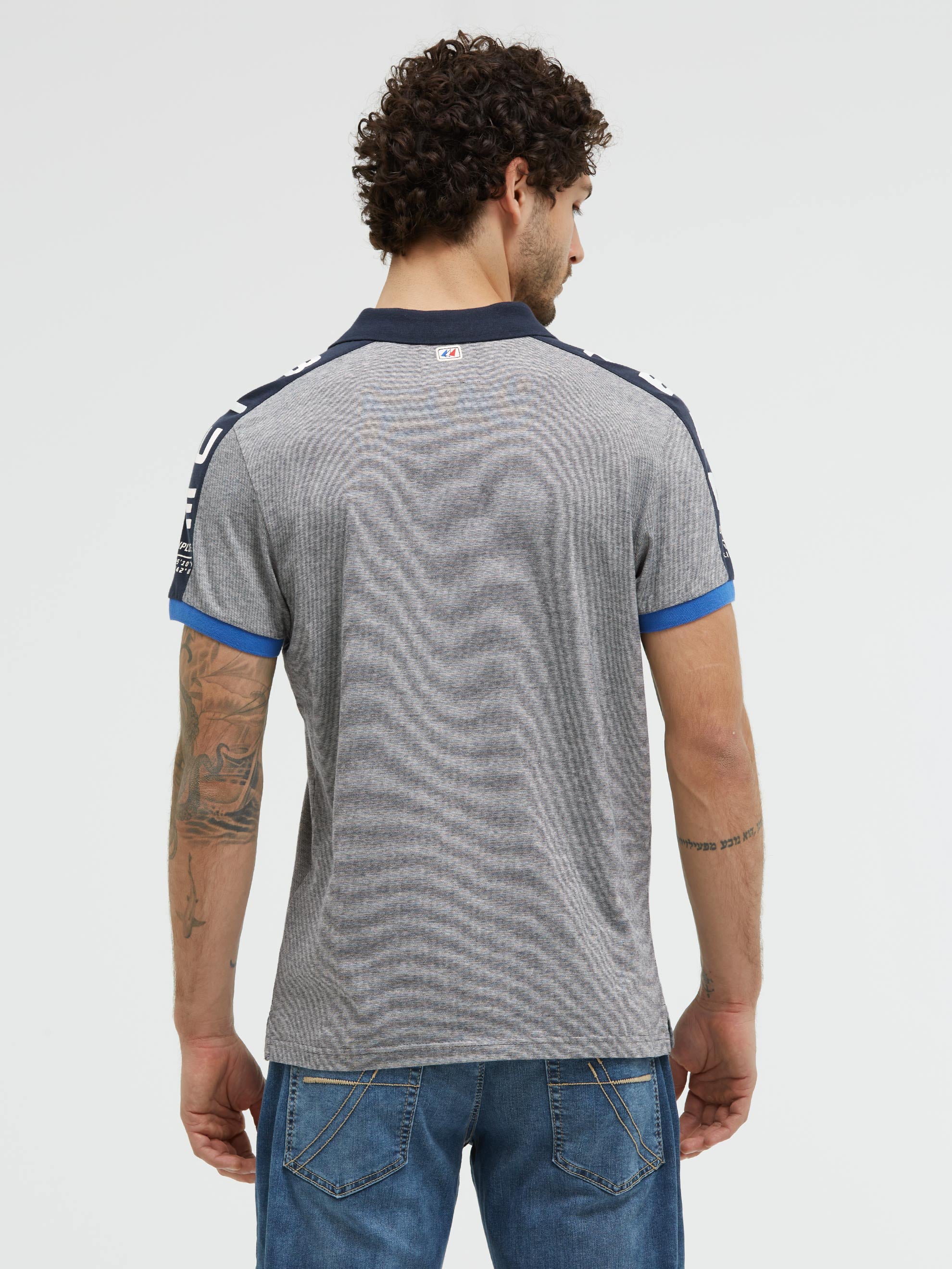 Polo mit feinen Streifen und Tapes blue navy