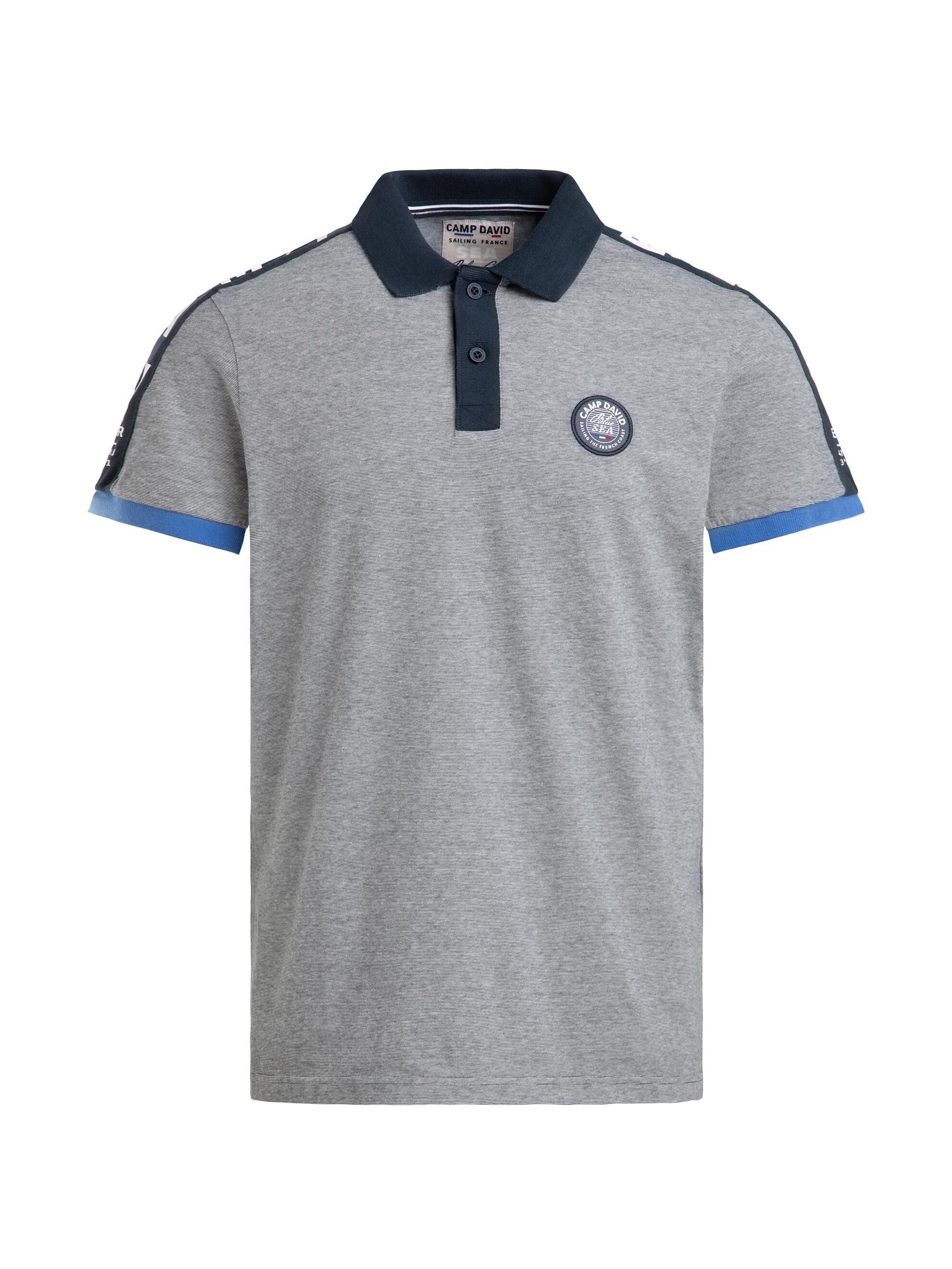 Polo mit feinen Streifen und Tapes blue navy