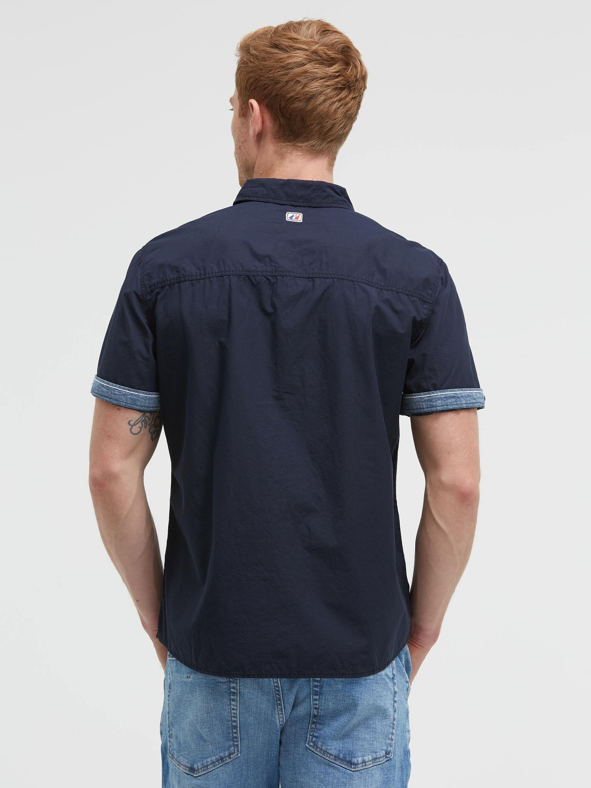 Kurzarmhemd mit Logo Artwork blue navy - 5