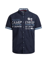 Kurzarmhemd mit Logo Artwork blue navy