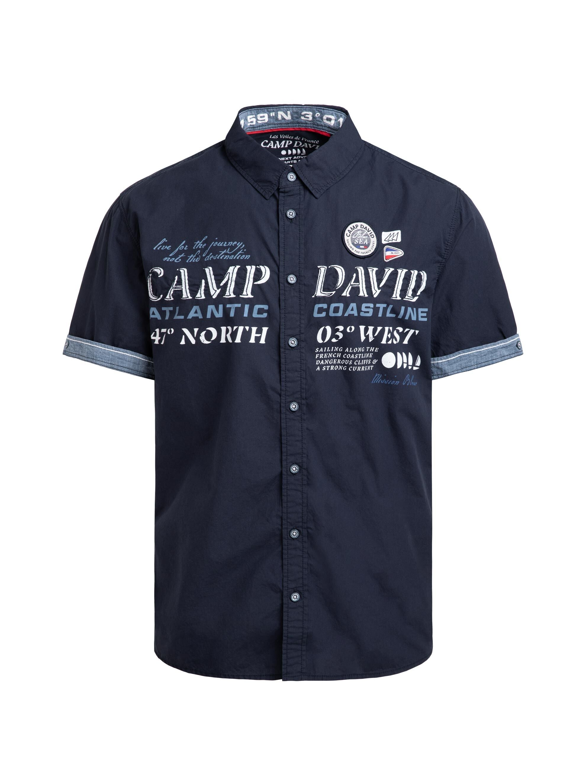 Kurzarmhemd mit Logo Artwork blue navy