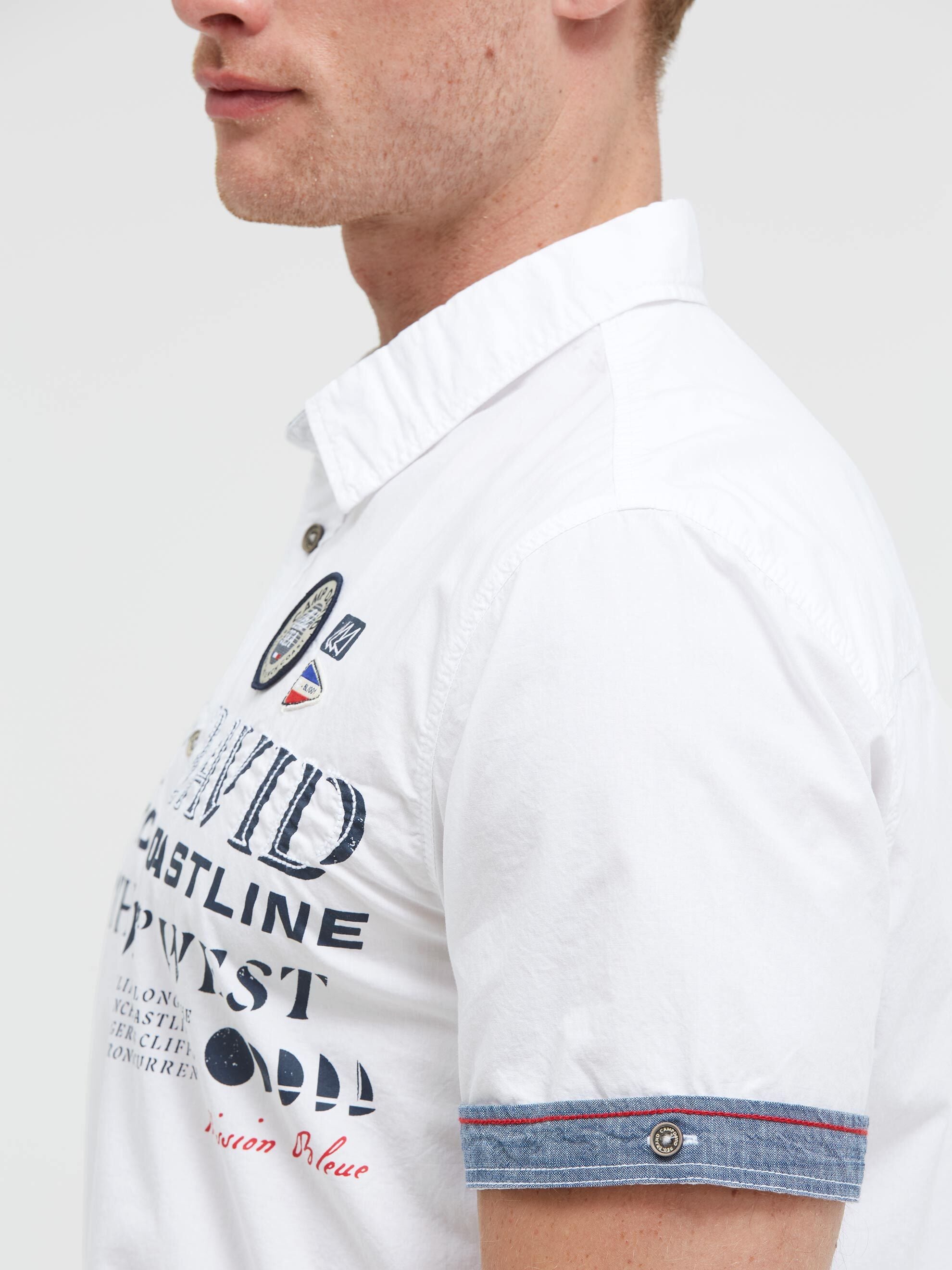 Kurzarmhemd mit Logo Artwork opticwhite