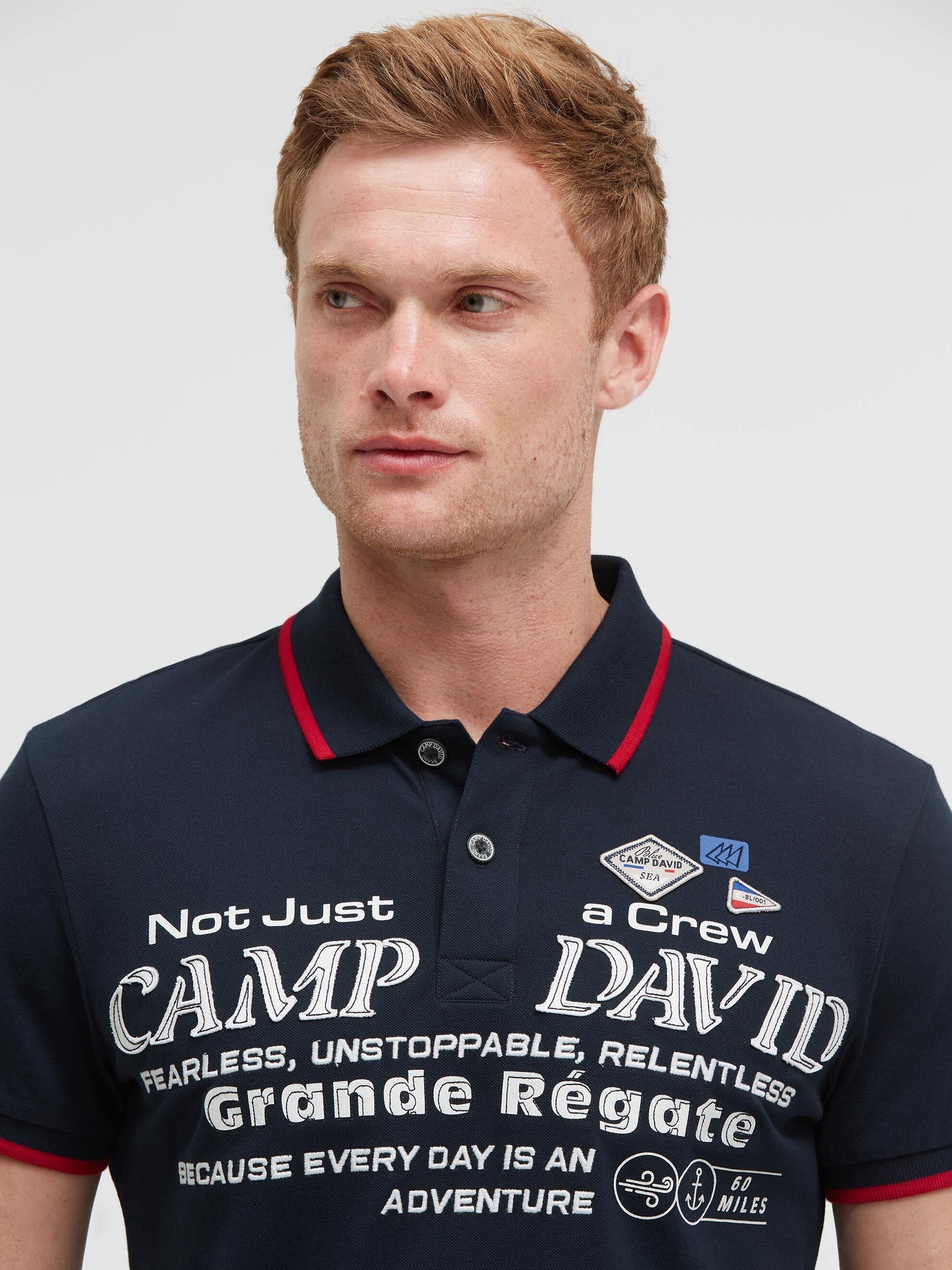 Kurzarmpolo Pikee mit Logo-Applikationen blue navy - 4