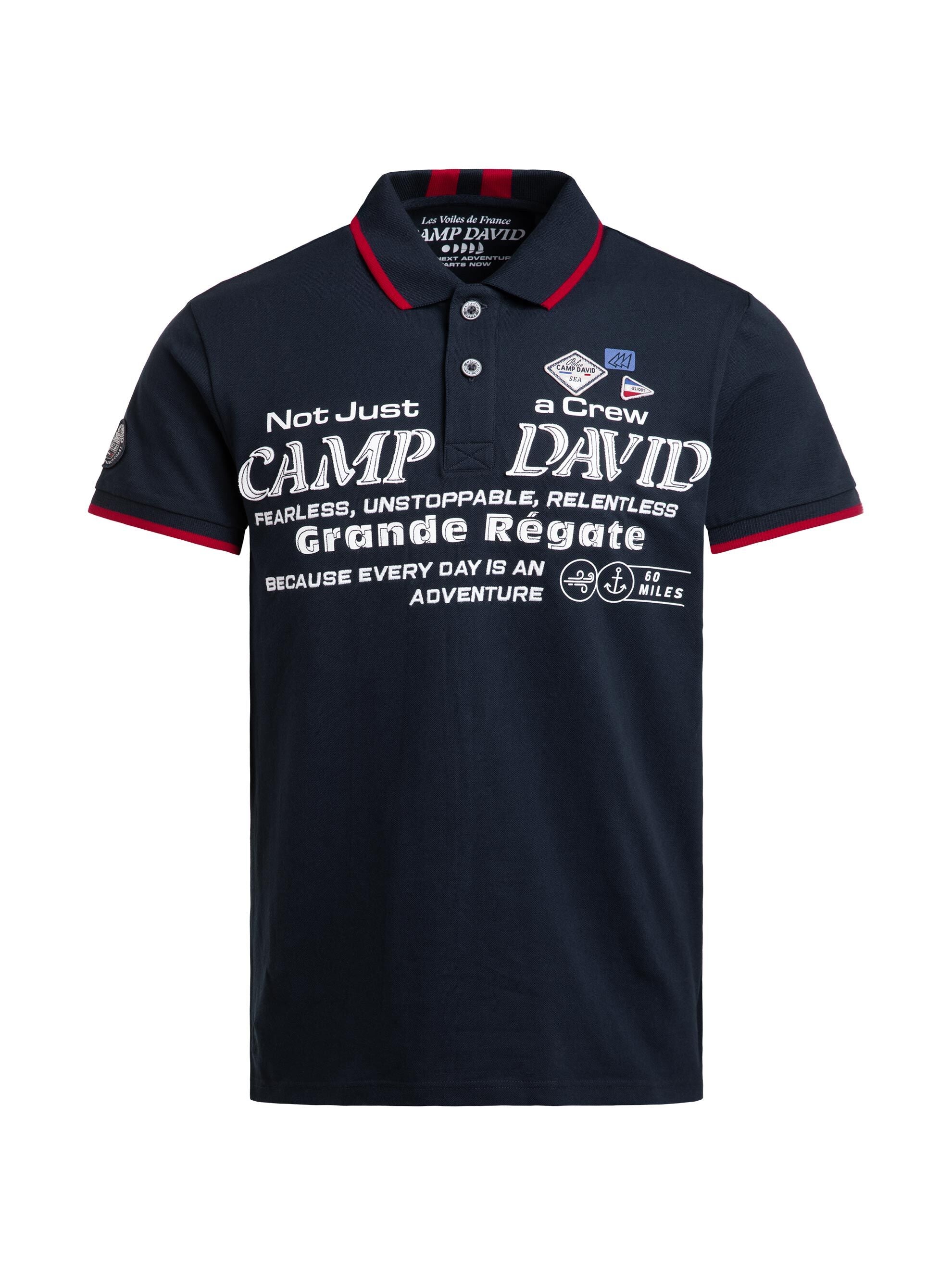 Kurzarmpolo Pikee mit Logo-Applikationen blue navy