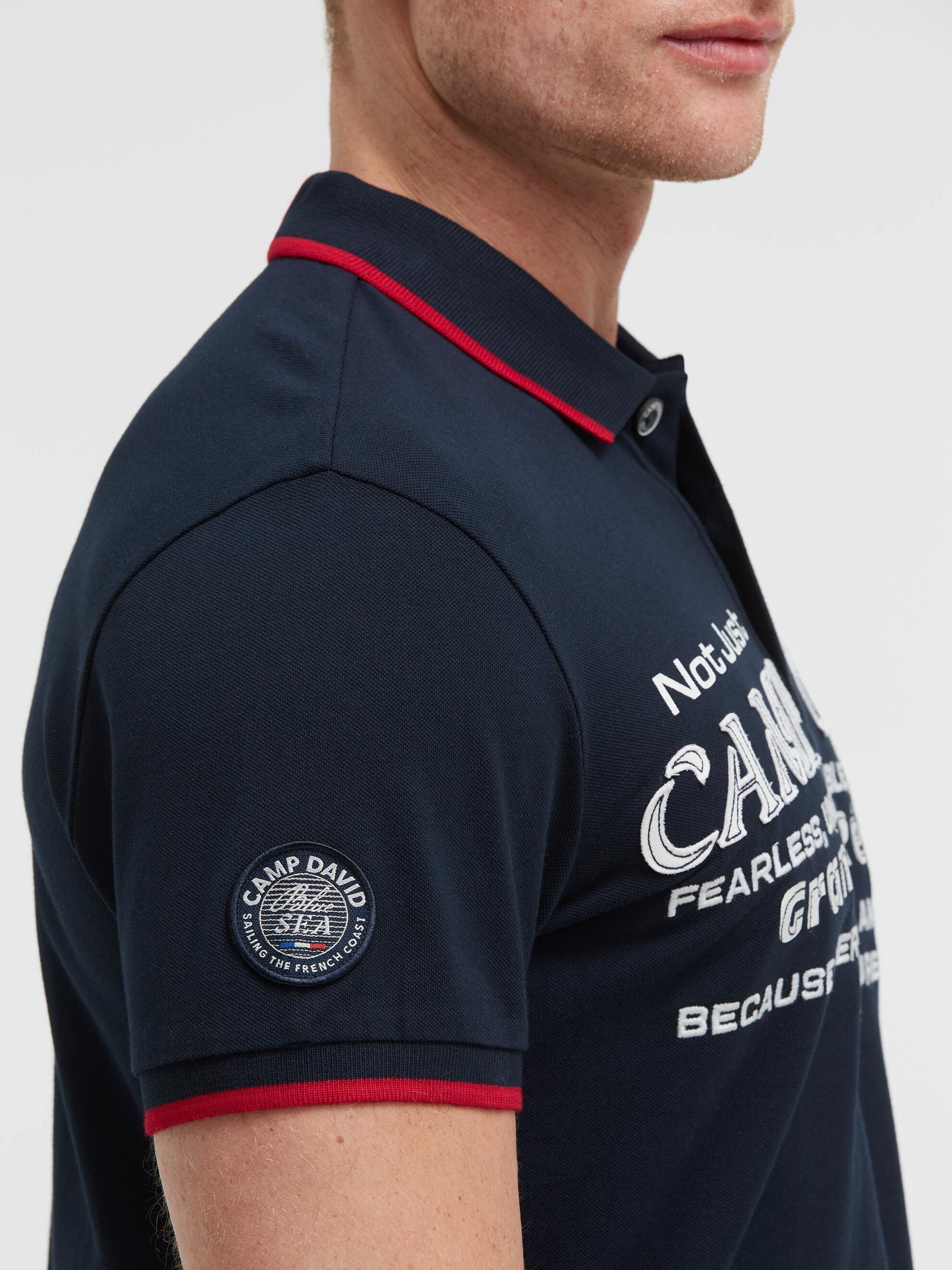 Kurzarmpolo Pikee mit Logo-Applikationen blue navy - 7