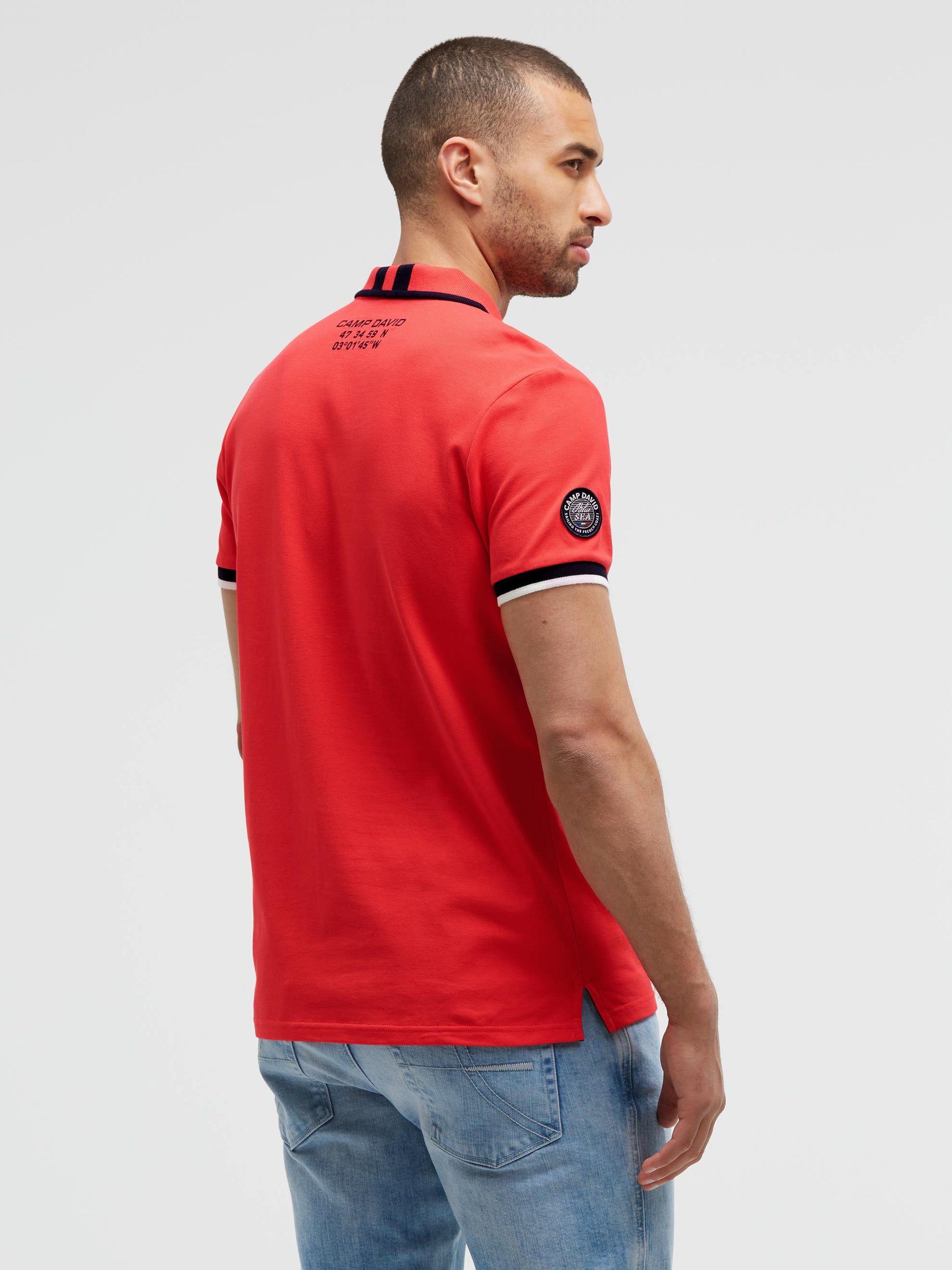 Kurzarmpolo Pikee mit Logo-Applikationen blaze coral - 5