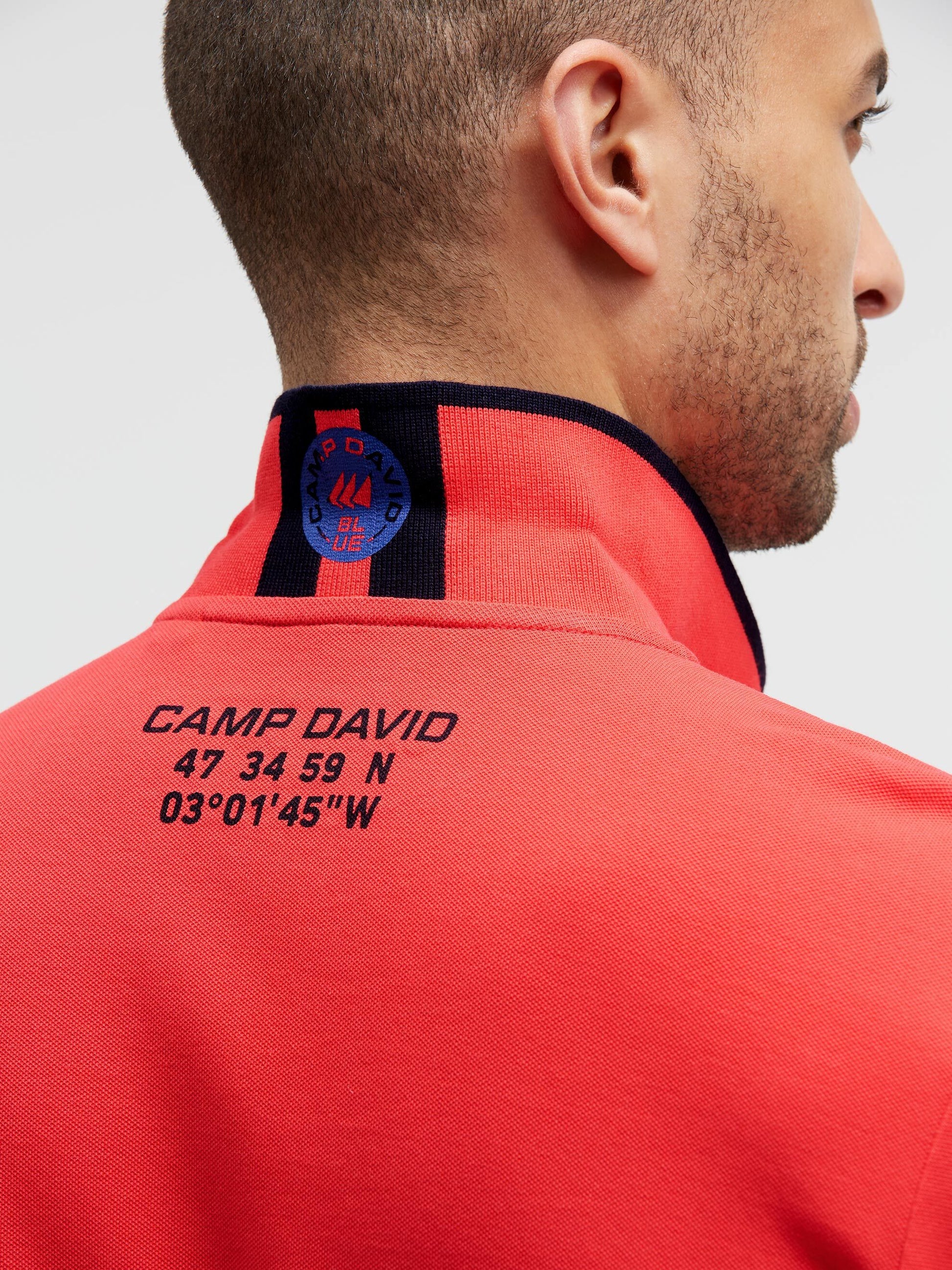 Kurzarmpolo Pikee mit Logo-Applikationen blaze coral - 7