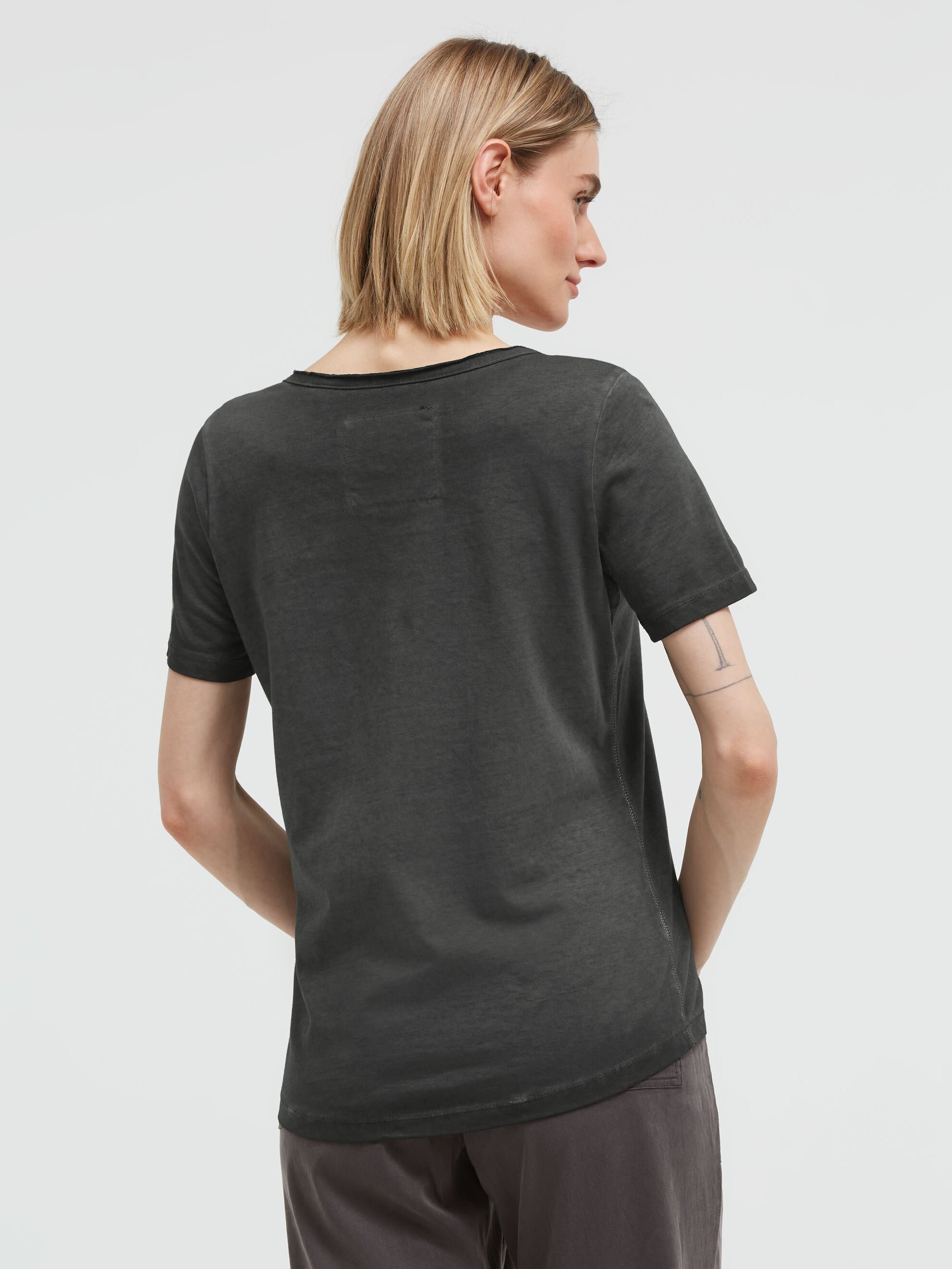 Henley-Shirt im Used Look mit Artworks black - 5