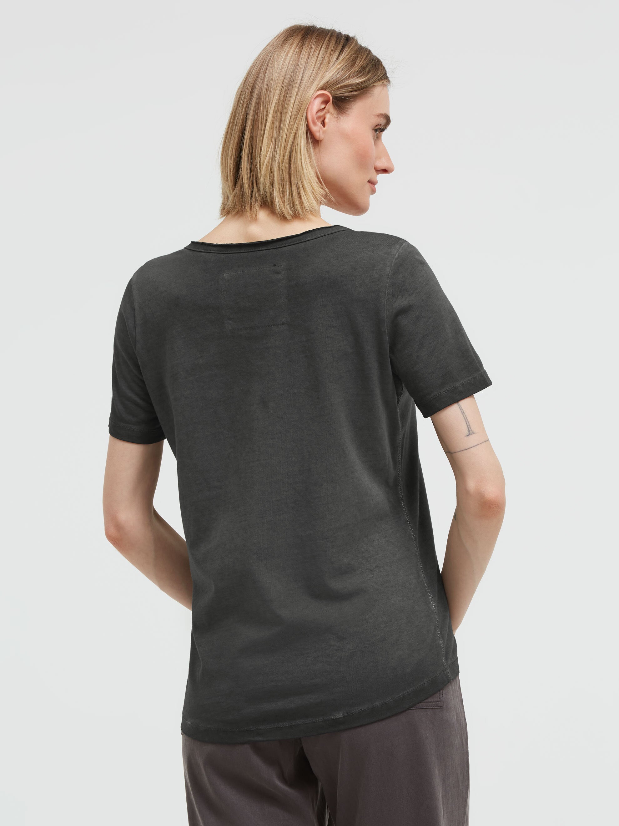 Henley-Shirt im Used Look mit Artworks black