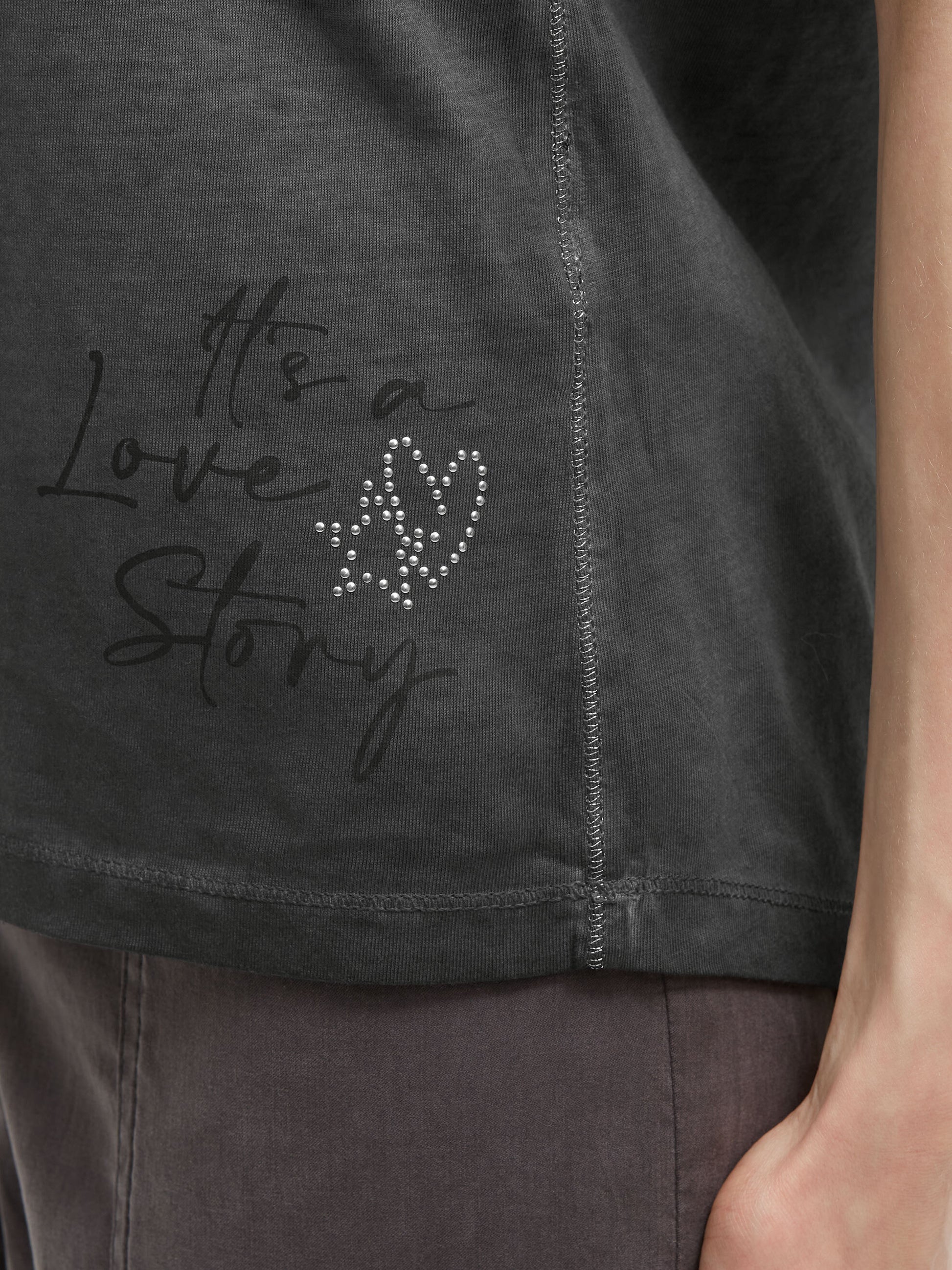 Henley-Shirt im Used Look mit Artworks black - 6