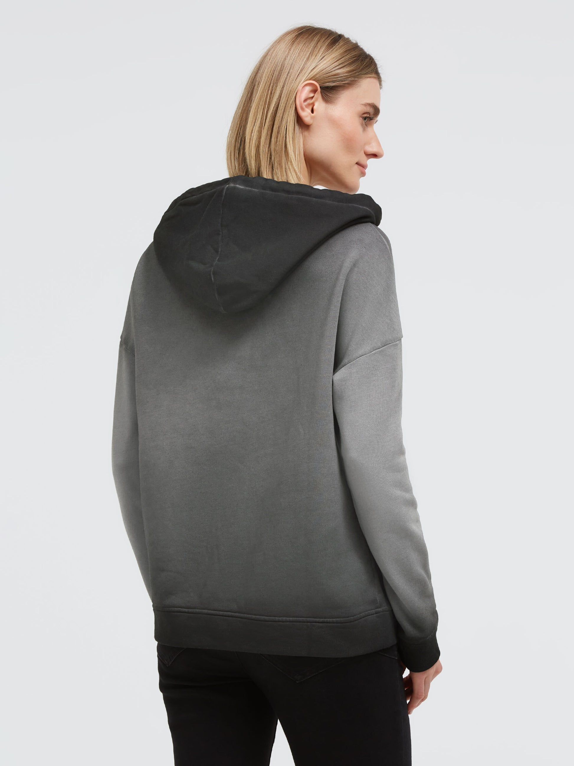 Hoodie Oil Dyed mit Pailletten-Wording black - 5