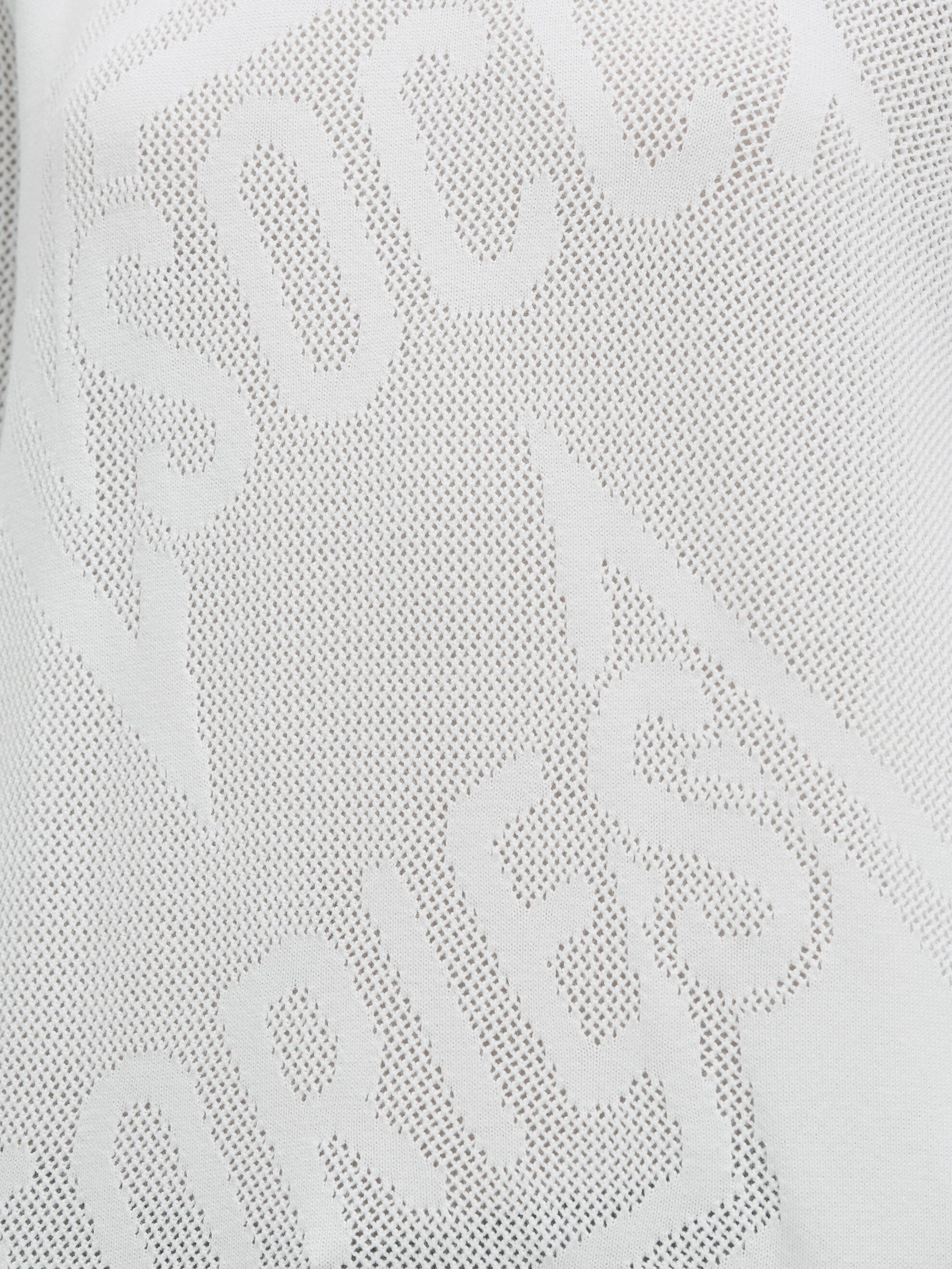Hoodie mit Mesh-Struktur und Intarsia-Design opticwhite - 6