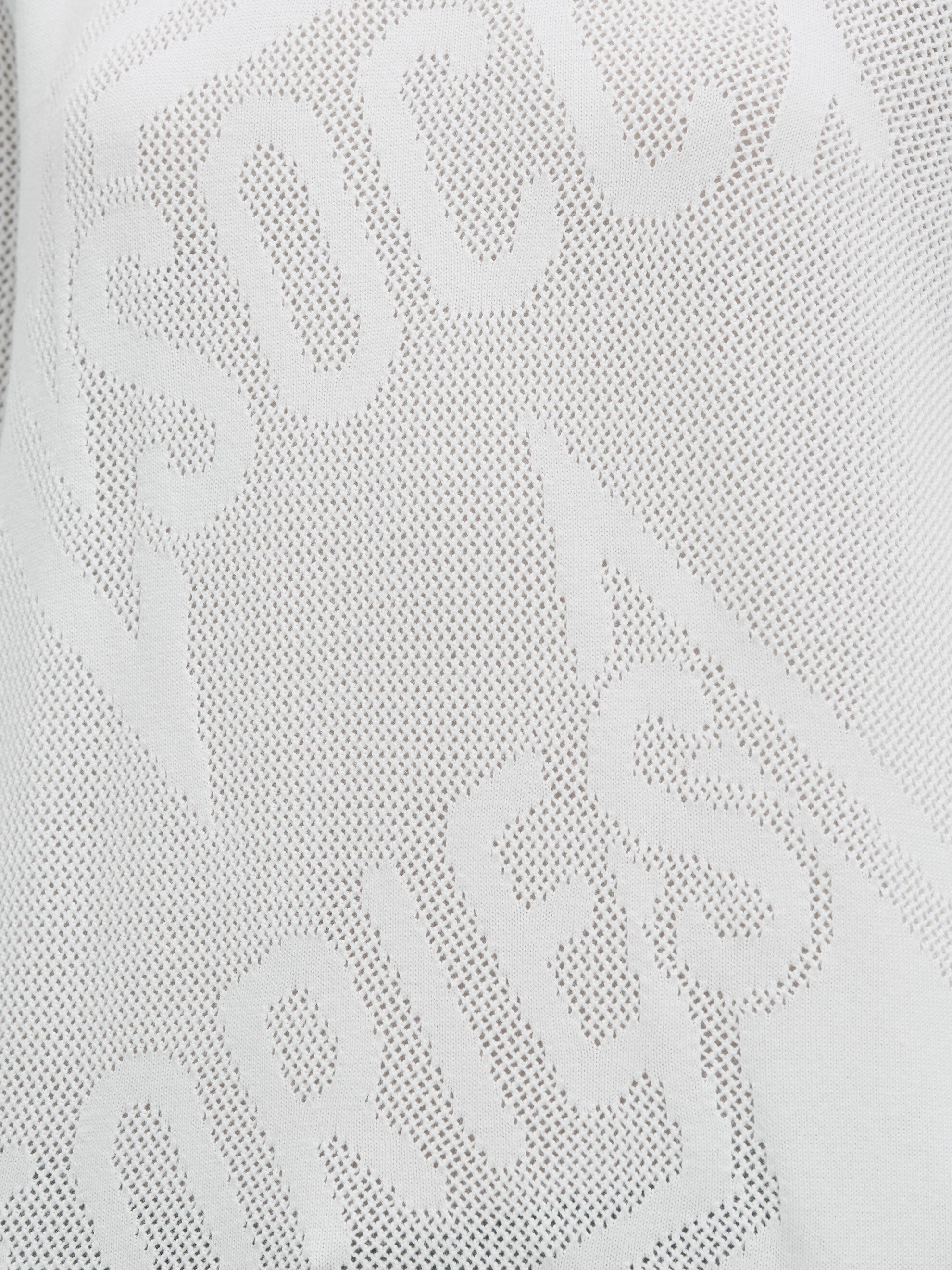 Hoodie mit Mesh-Struktur und Intarsia-Design opticwhite