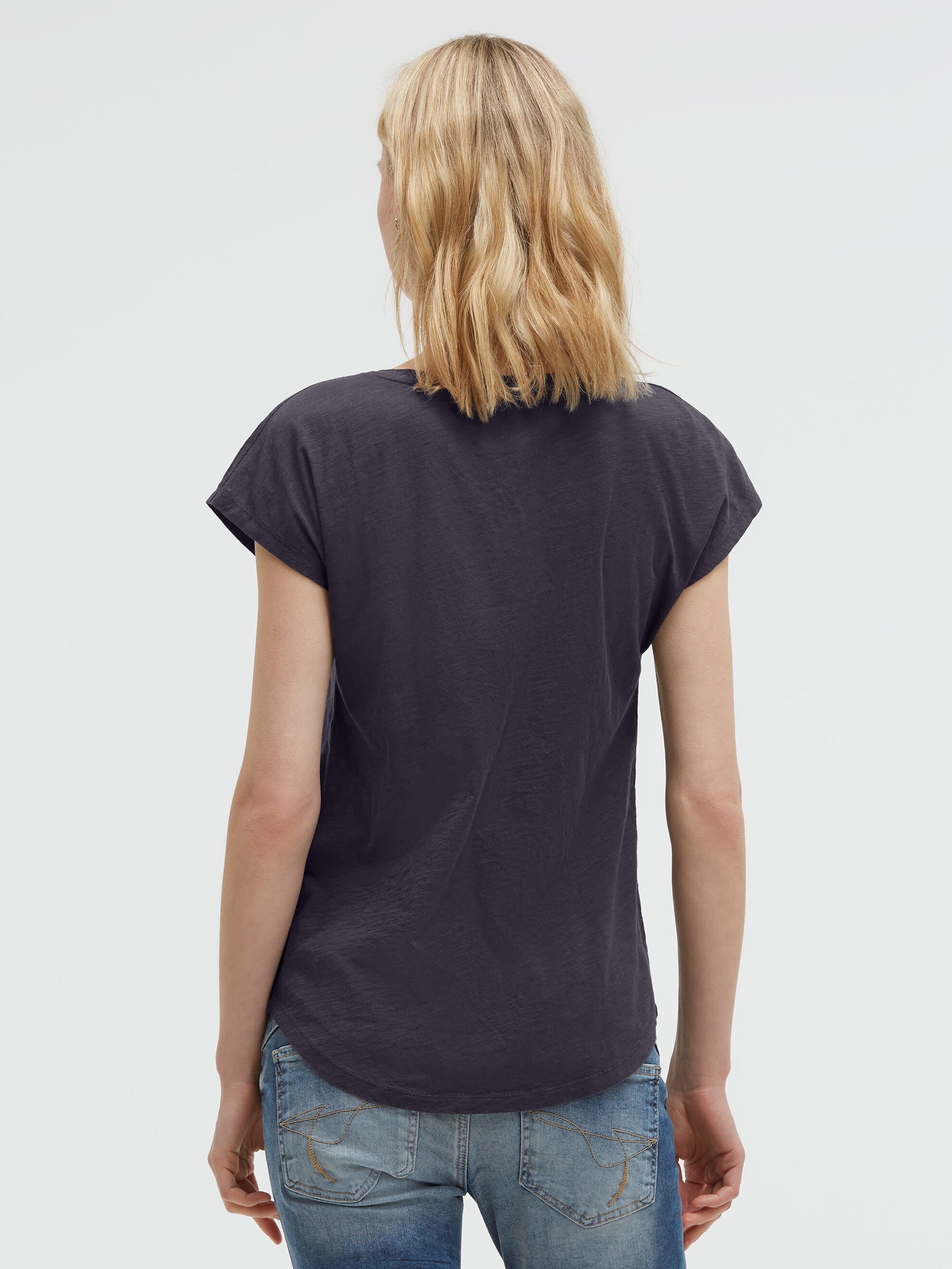 Ärmelloses Shirt mit V-Ausschnitt und Wording Print charcoal mist - 5