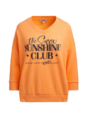 Bluza z dekoltem w serek i nadrukiem z przodu