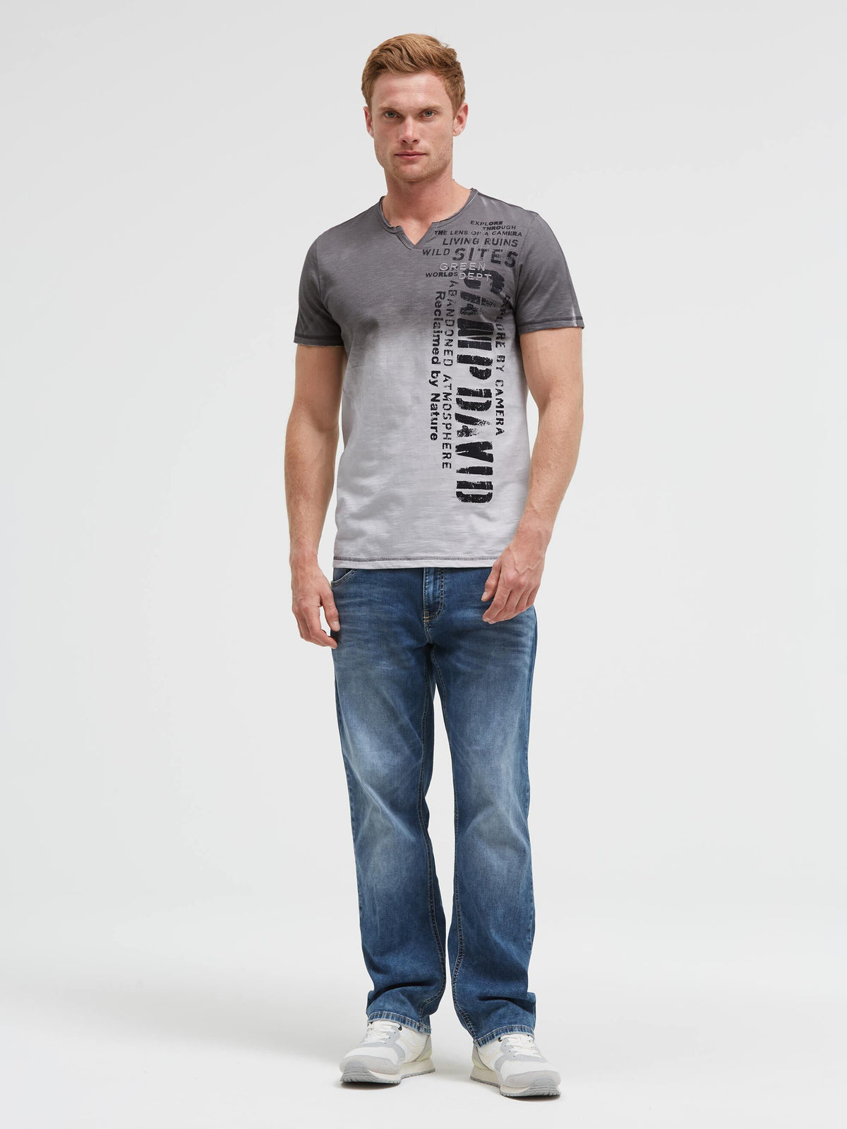 Koszulka z efektem „sprayed dip dye” i nadrukiem w stylu „used” - 3